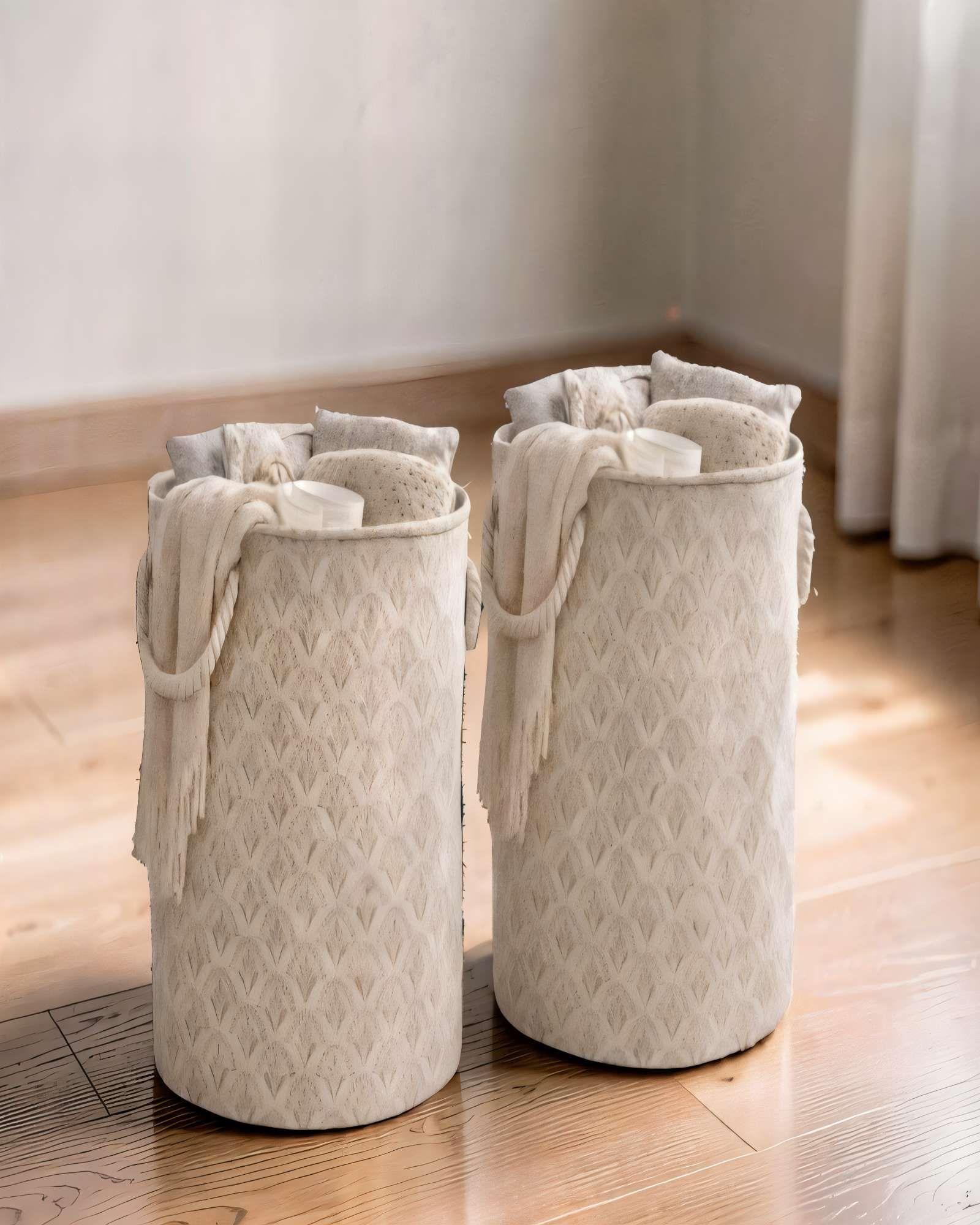 JUEGO  DE CESTAS DE ROPA 40CMX50CM COLOR BEIGE -3