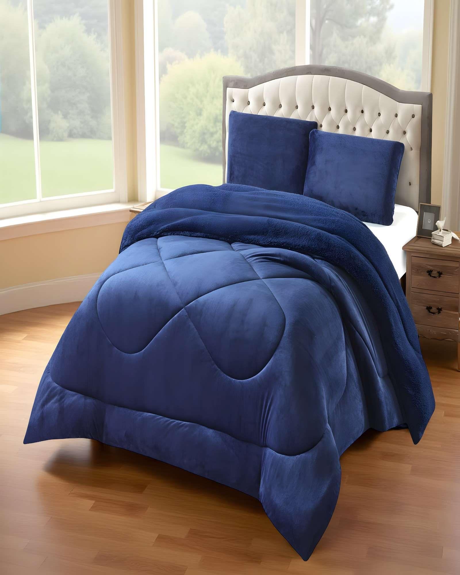 COBERTOR SHERPA PLUSH CS KING AZUL O-2