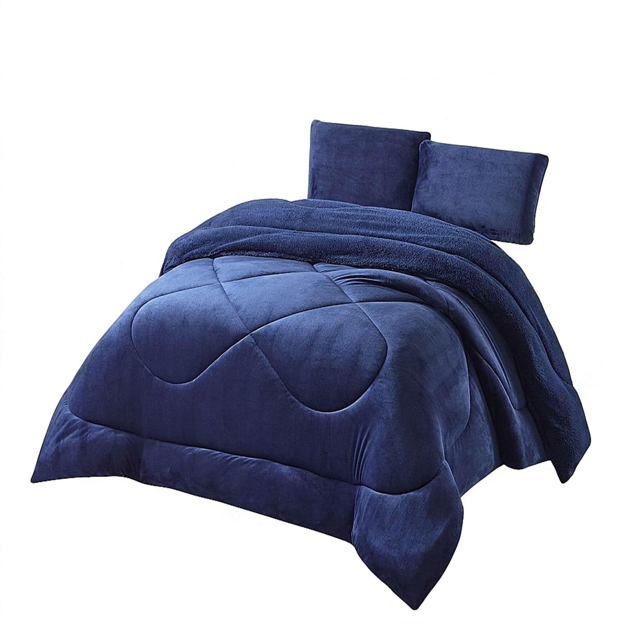 COBERTOR SHERPA PLUSH CS KING AZUL O-2