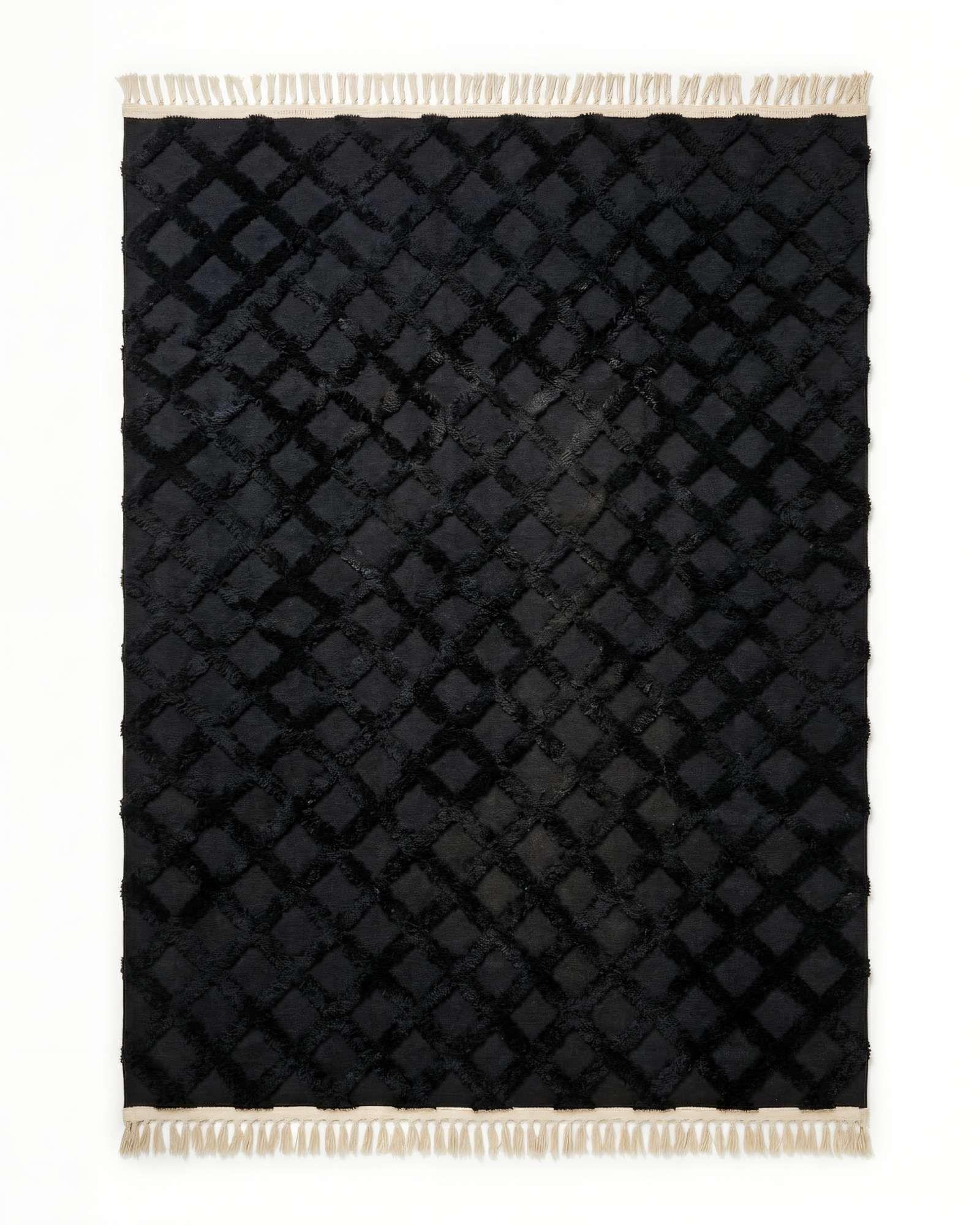 ALFOMBRA 200 X 240 JACQUARD DECORATIVA COLOR NEGRO 3-0