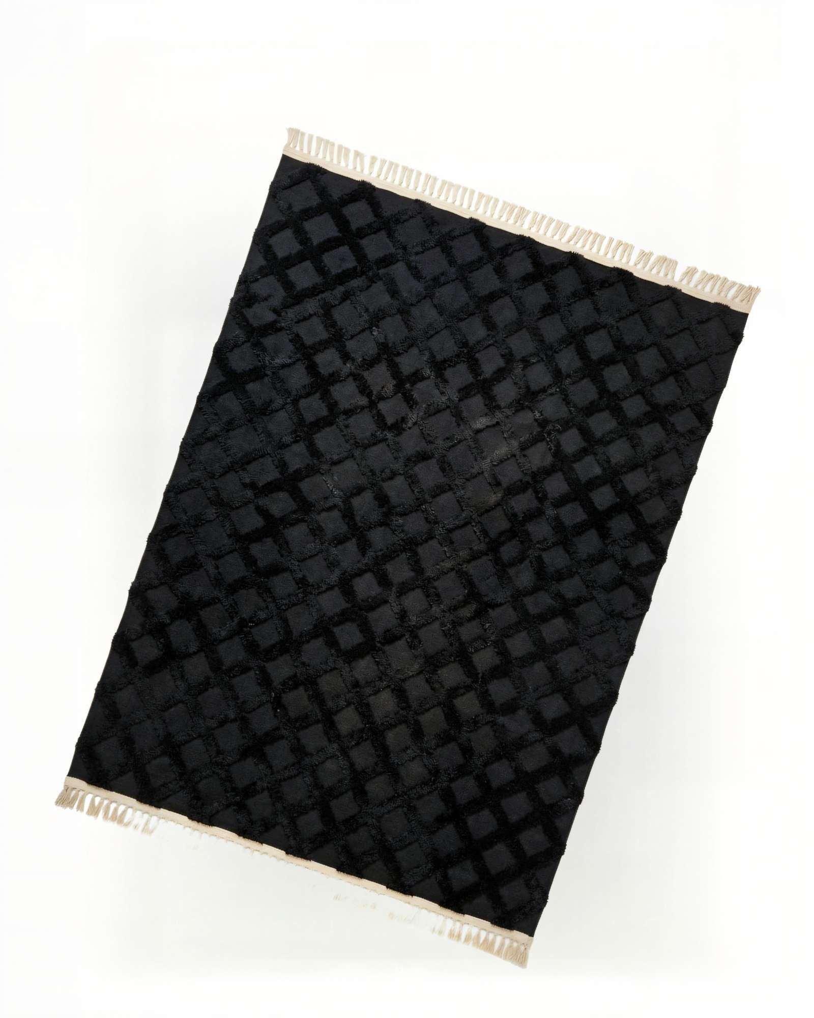 ALFOMBRA 200 X 240 JACQUARD DECORATIVA COLOR NEGRO 3-1