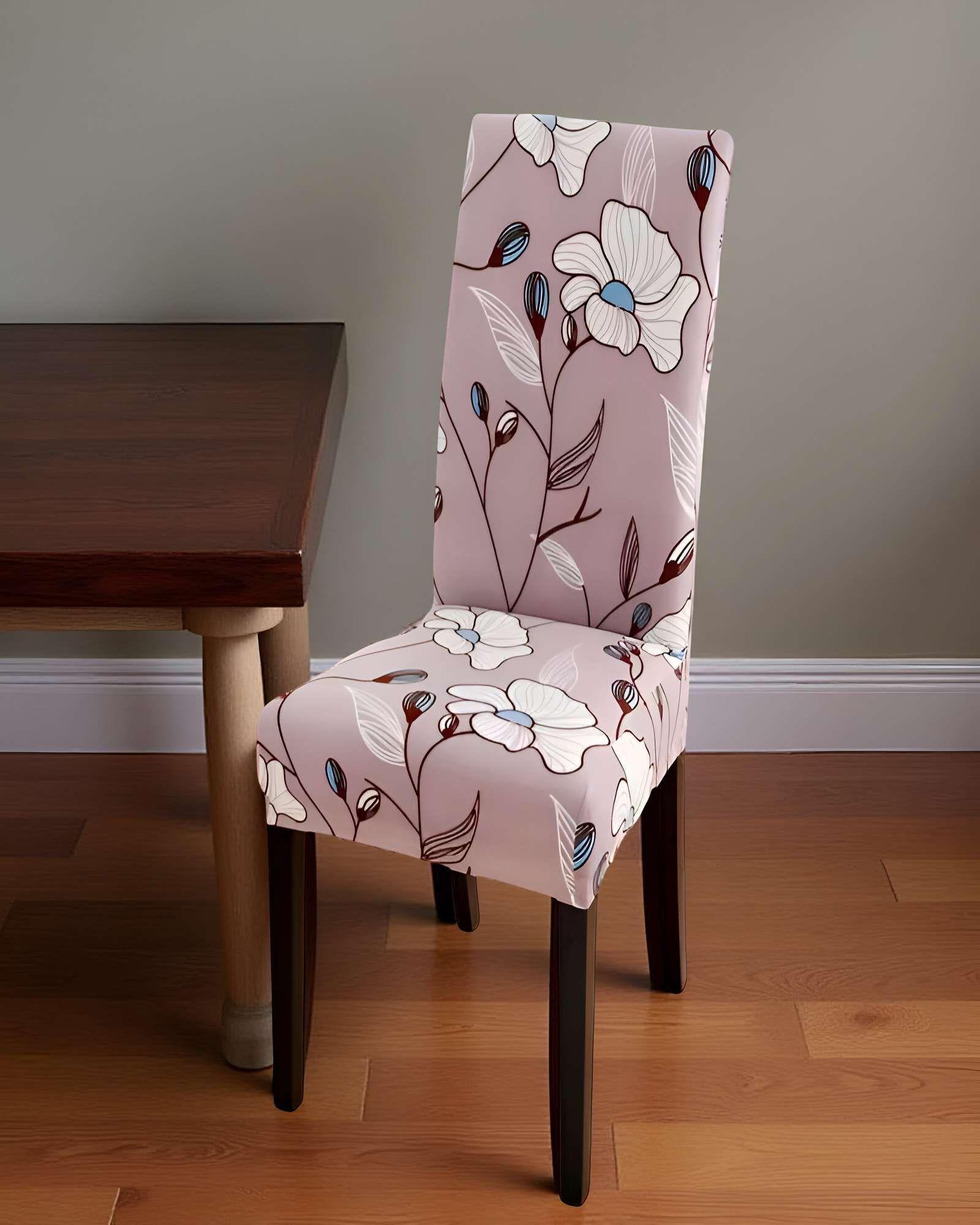 SET DE 6 FUNDAS DE SILLA ELASTICADAS CON DISEÑO ESTAMPADO F16-3