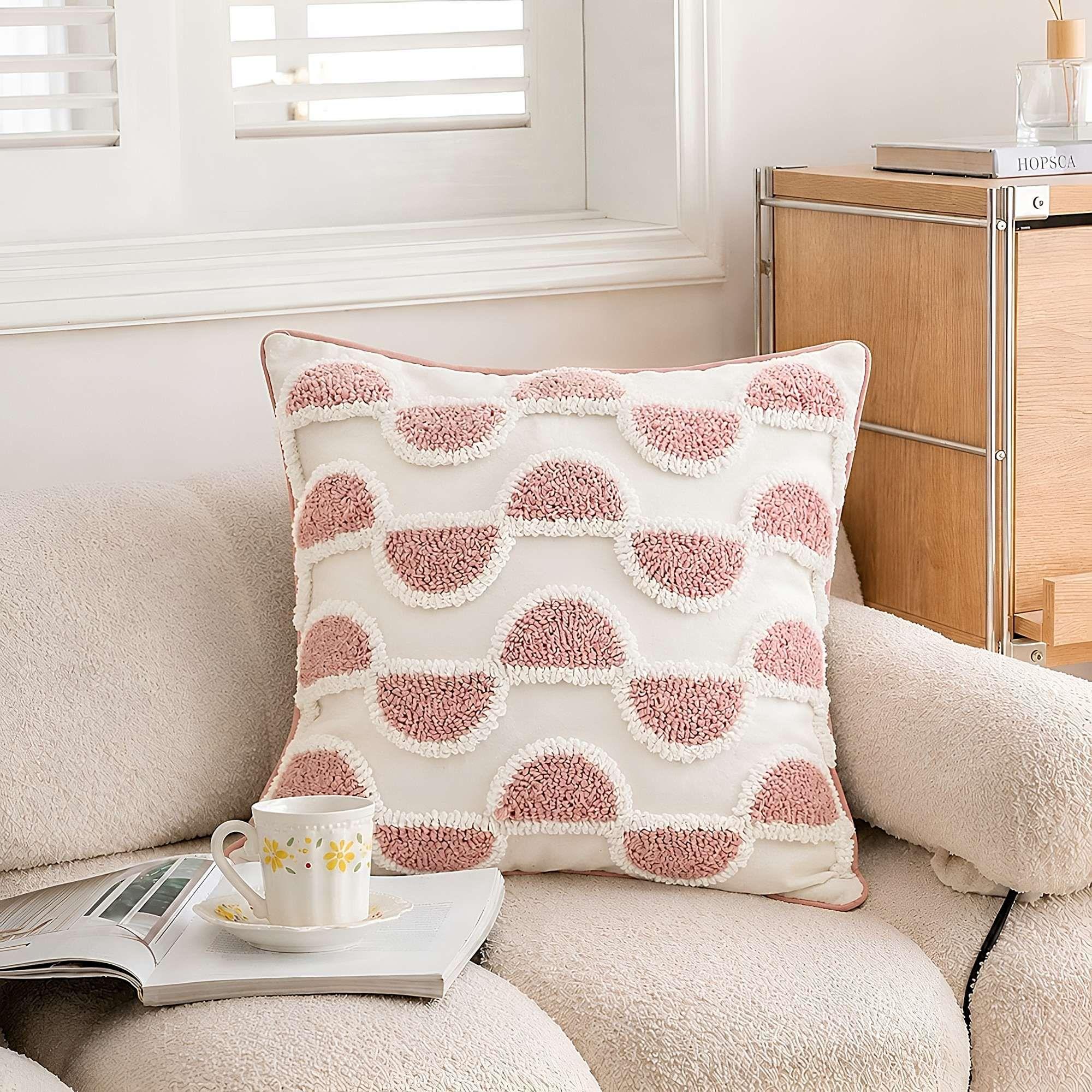 SET DE 4 FUNDAS DE COJIN BORDADA SIN BORLAS 45X45 CM F27-2