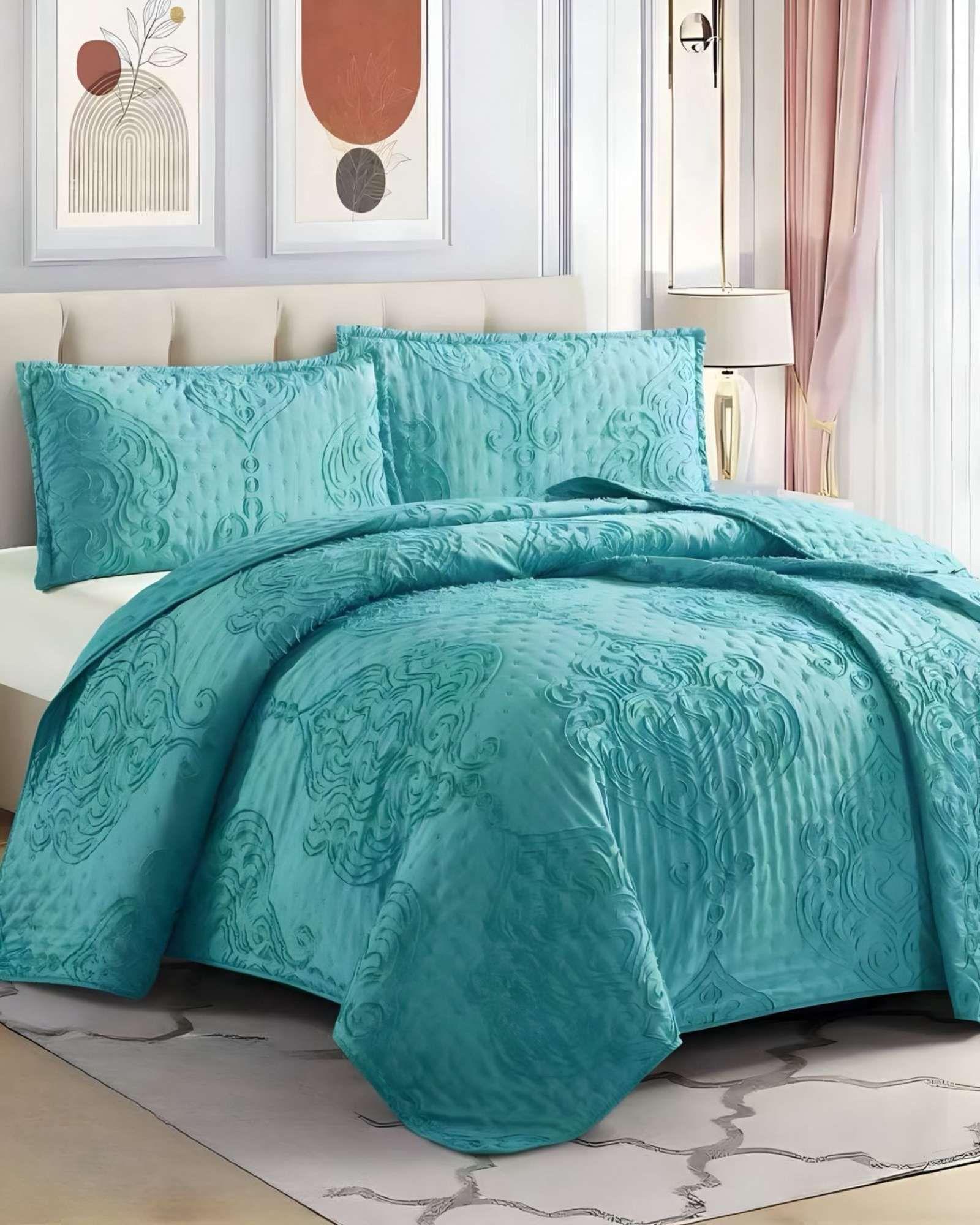 quilt cubrecama TUFTING DE LUJO SUAVE KING 01-2