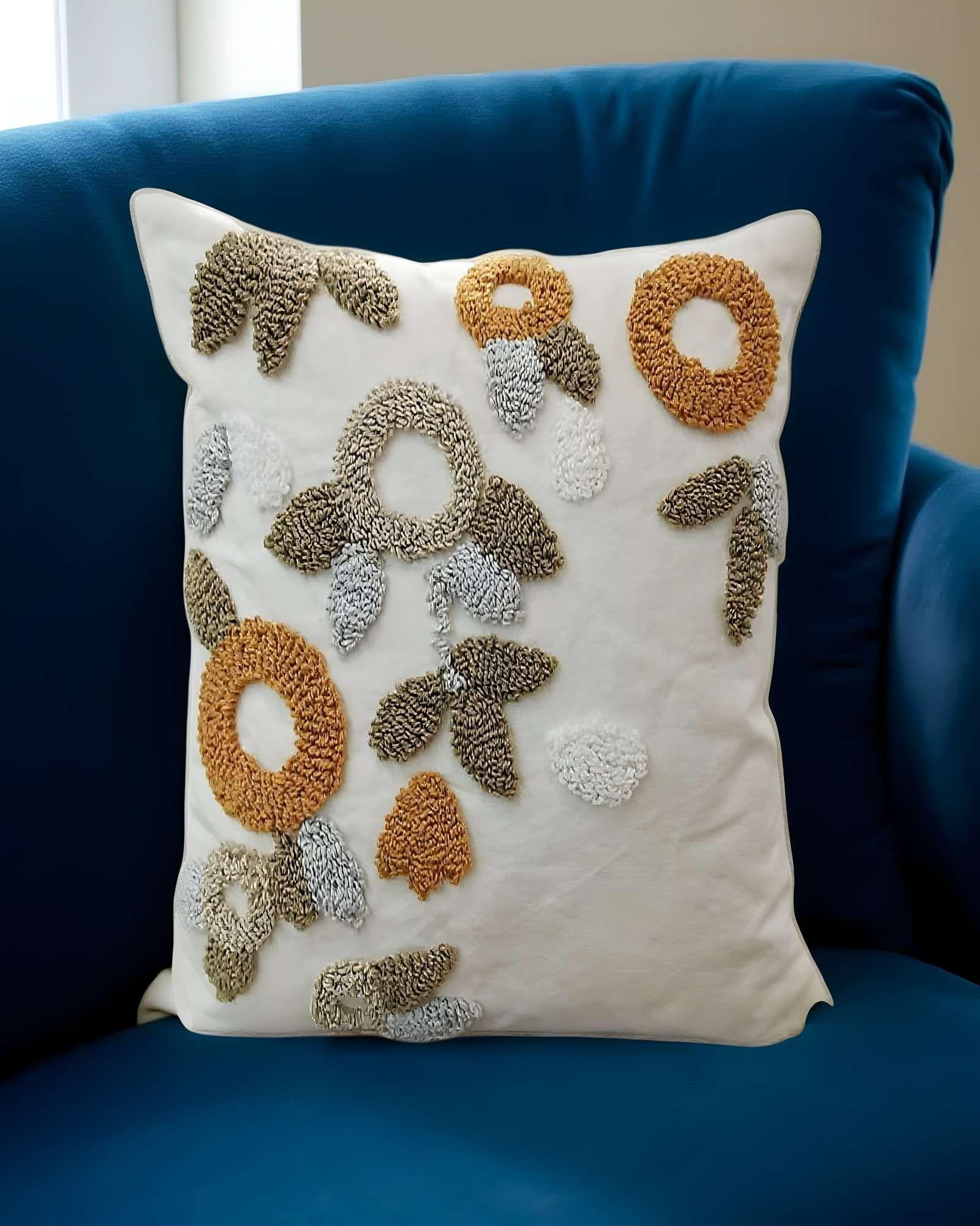 SET DE 4 FUNDAS DE COJIN TUFTING 45X45 CM BLANCO 02-2