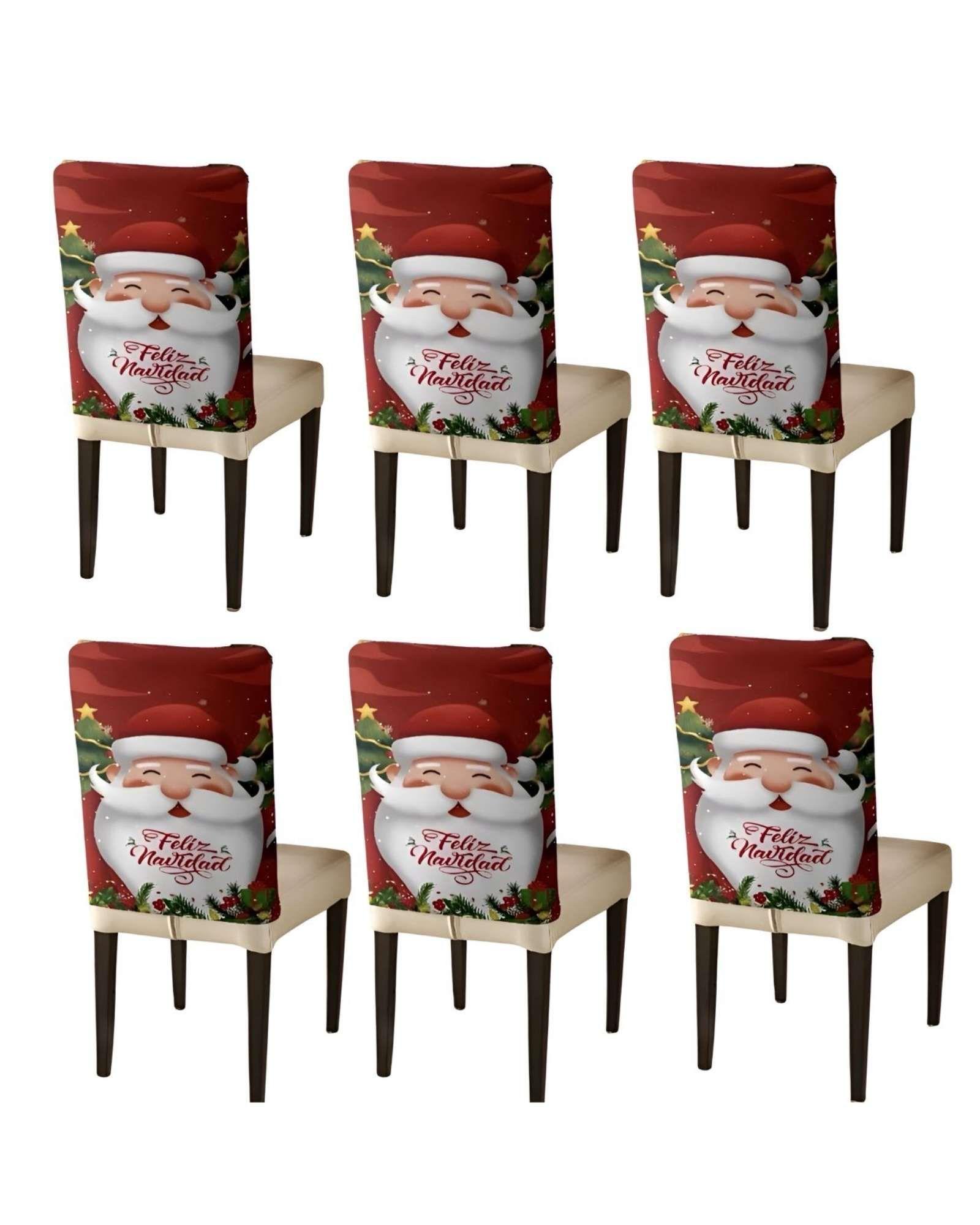 PACK DE 6 FUNDAS DE RESPALDO DE SILLAS DE NAVIDAD N24-0