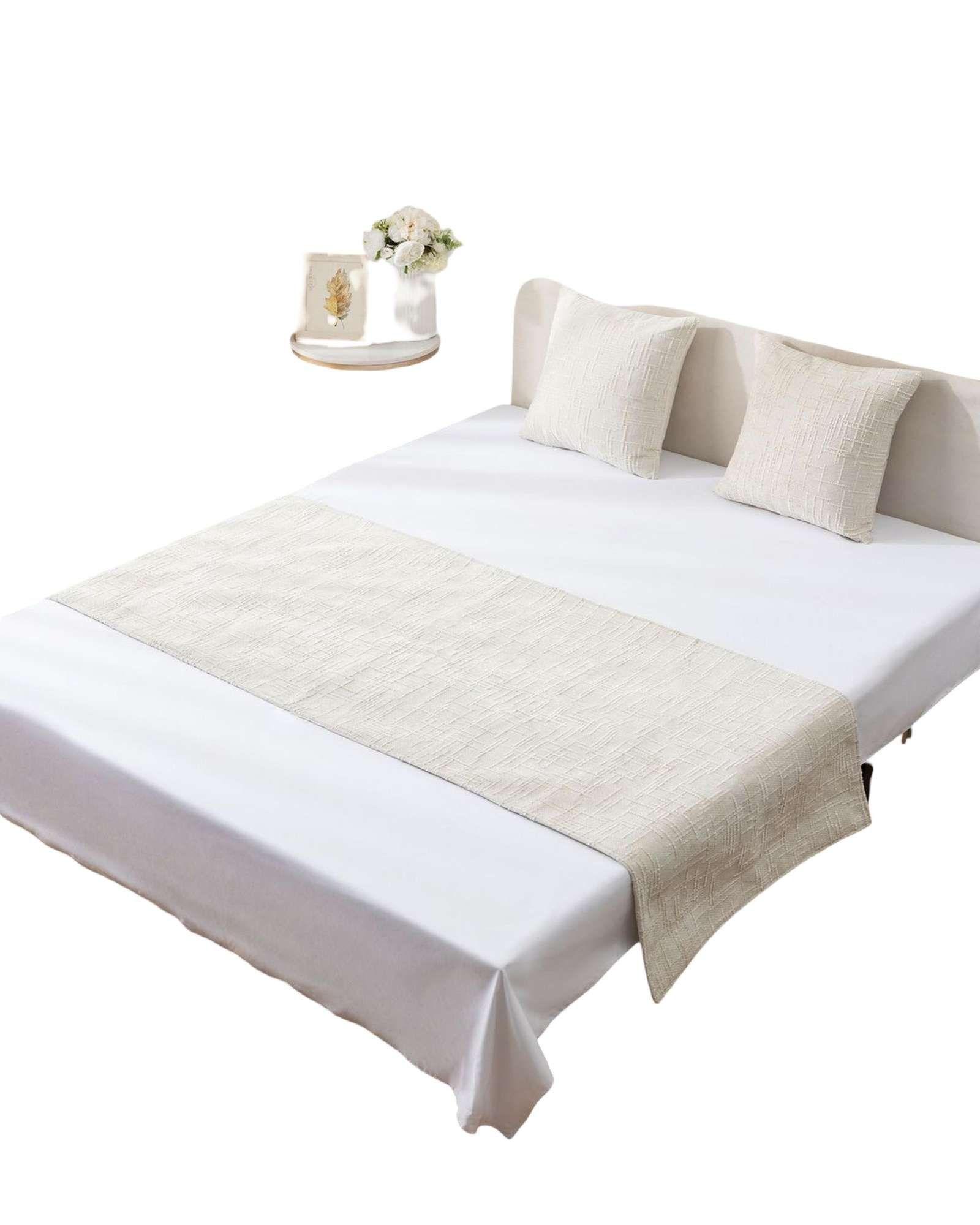 PIECERA CON 2 FUNDAS MODELO CHENILLE BEIGE CLARO-2