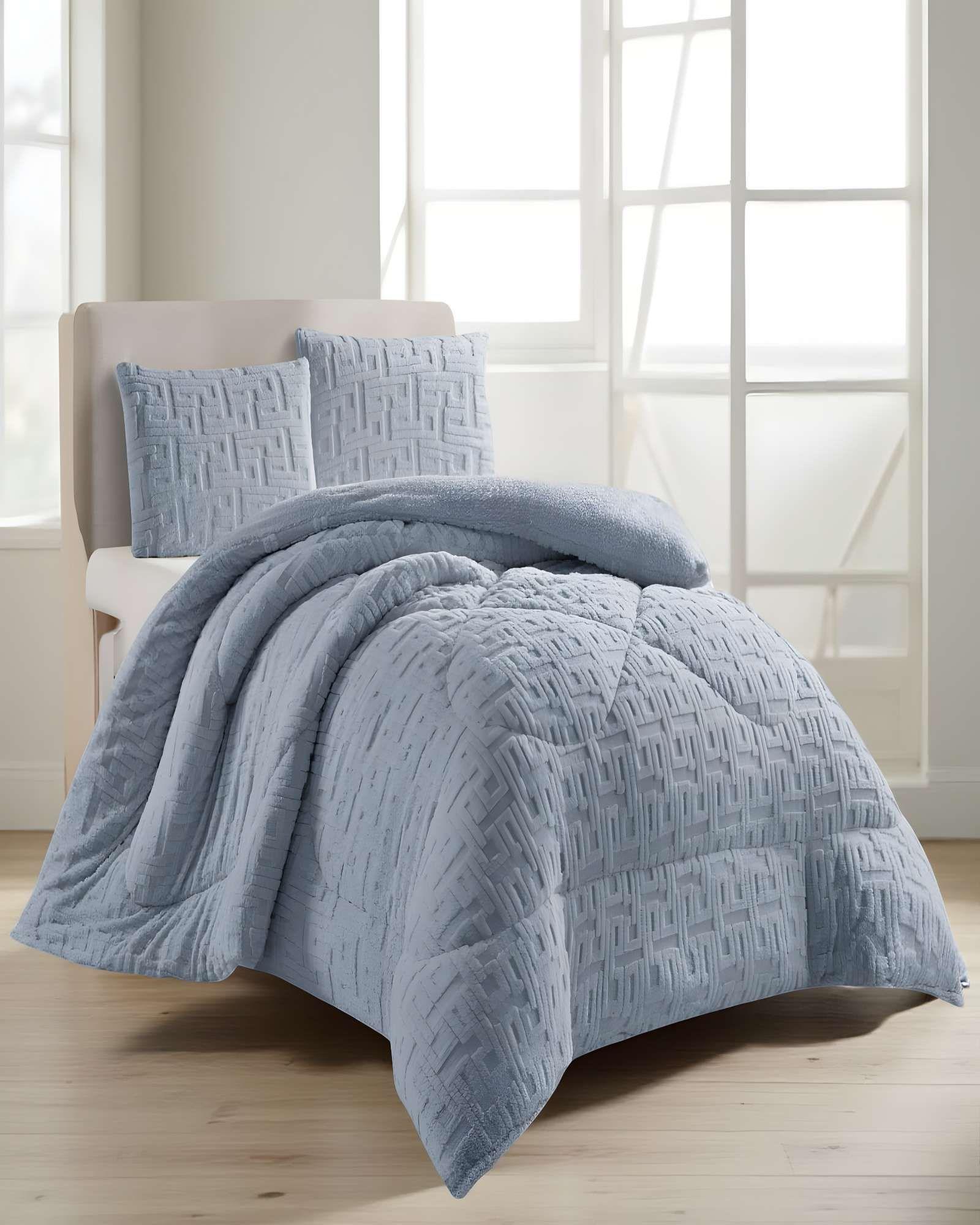 COBERTOR SHERPA TEXTURIZADO RH KING CELESTE-3