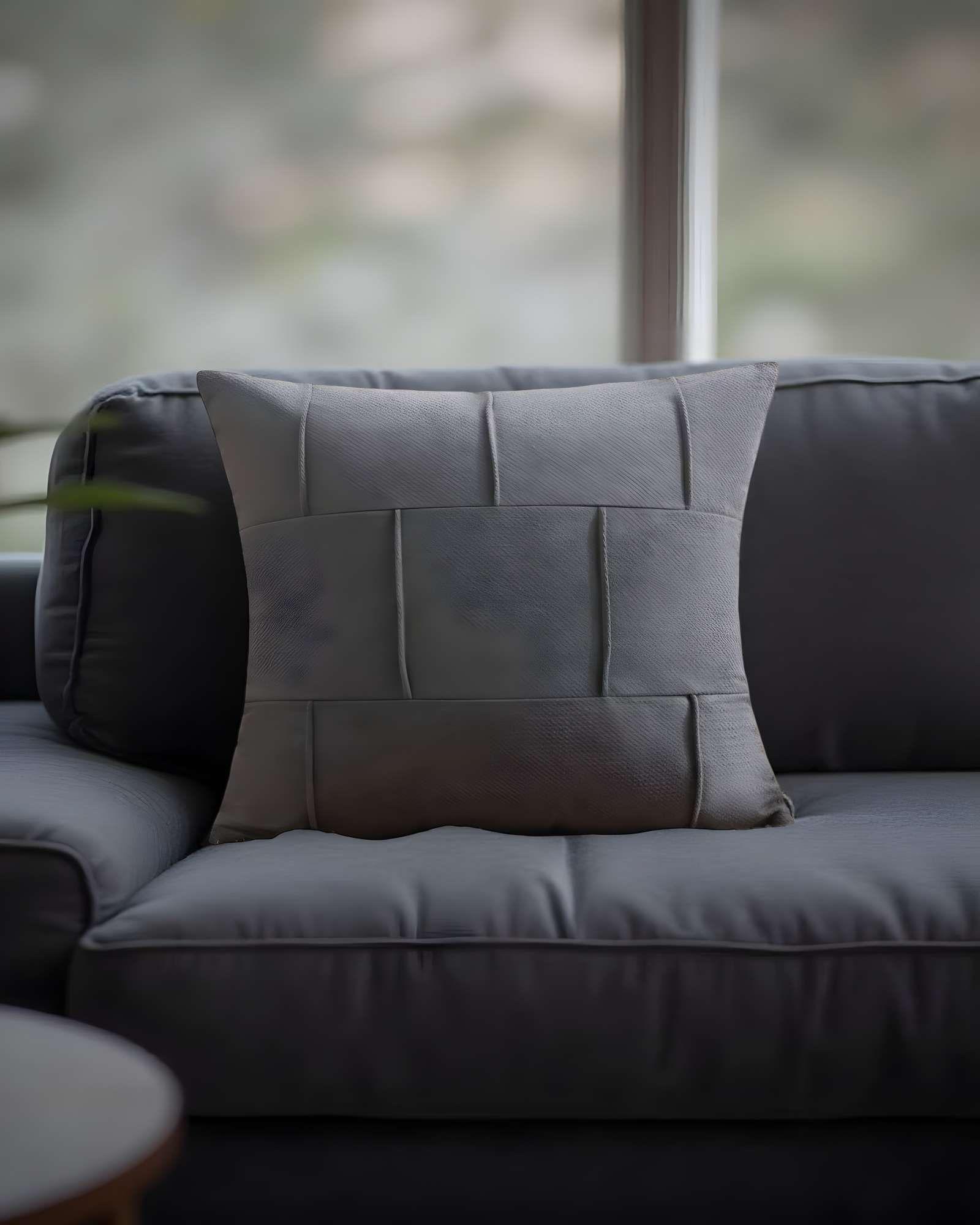 PACK DE 4 FUNDAS DE COJIN PLISADA 45X45 GRIS-3