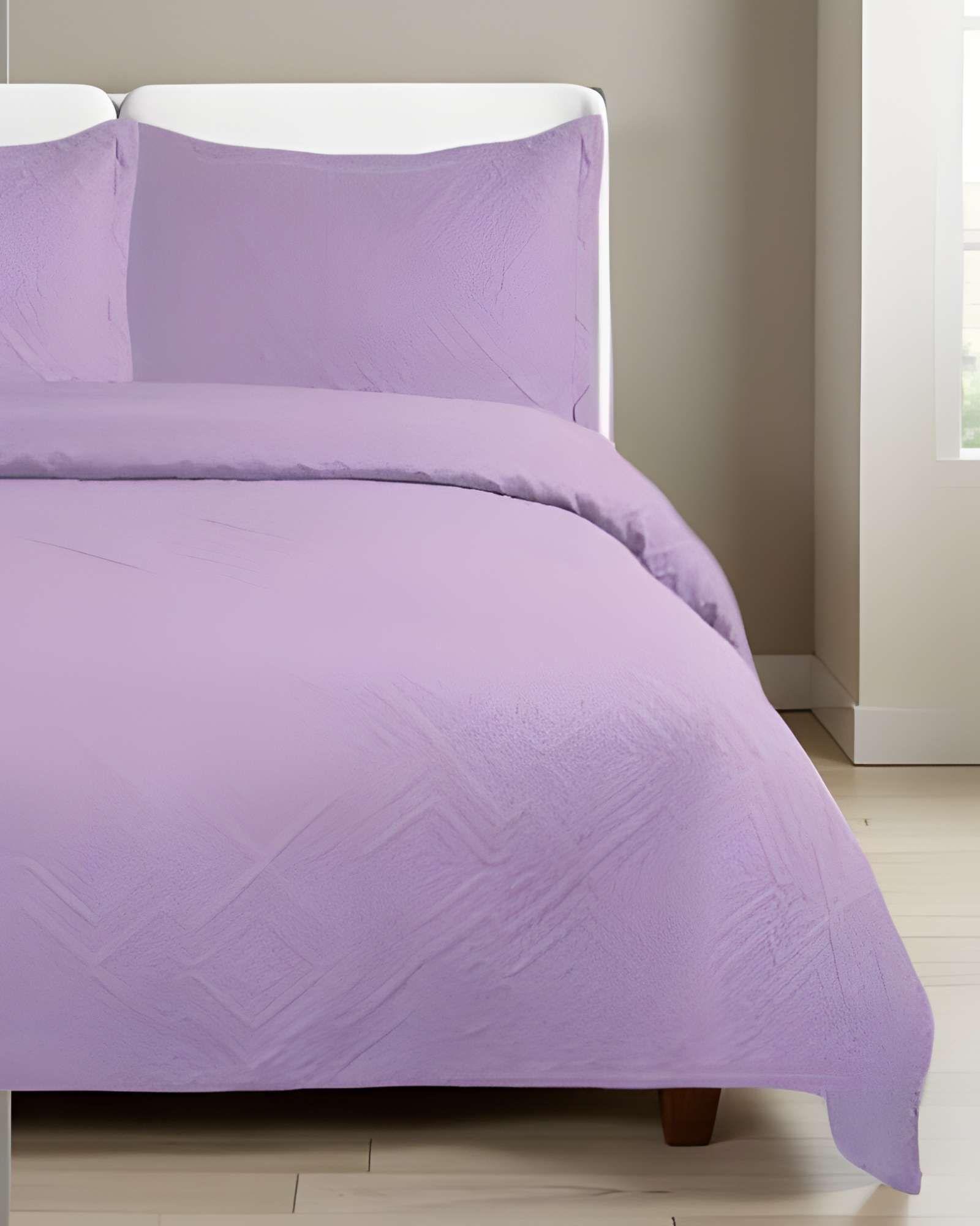 QUILT CUBRECAMA DE VERANO CON COLORES LISOS 2 PLAZAS LILA-2