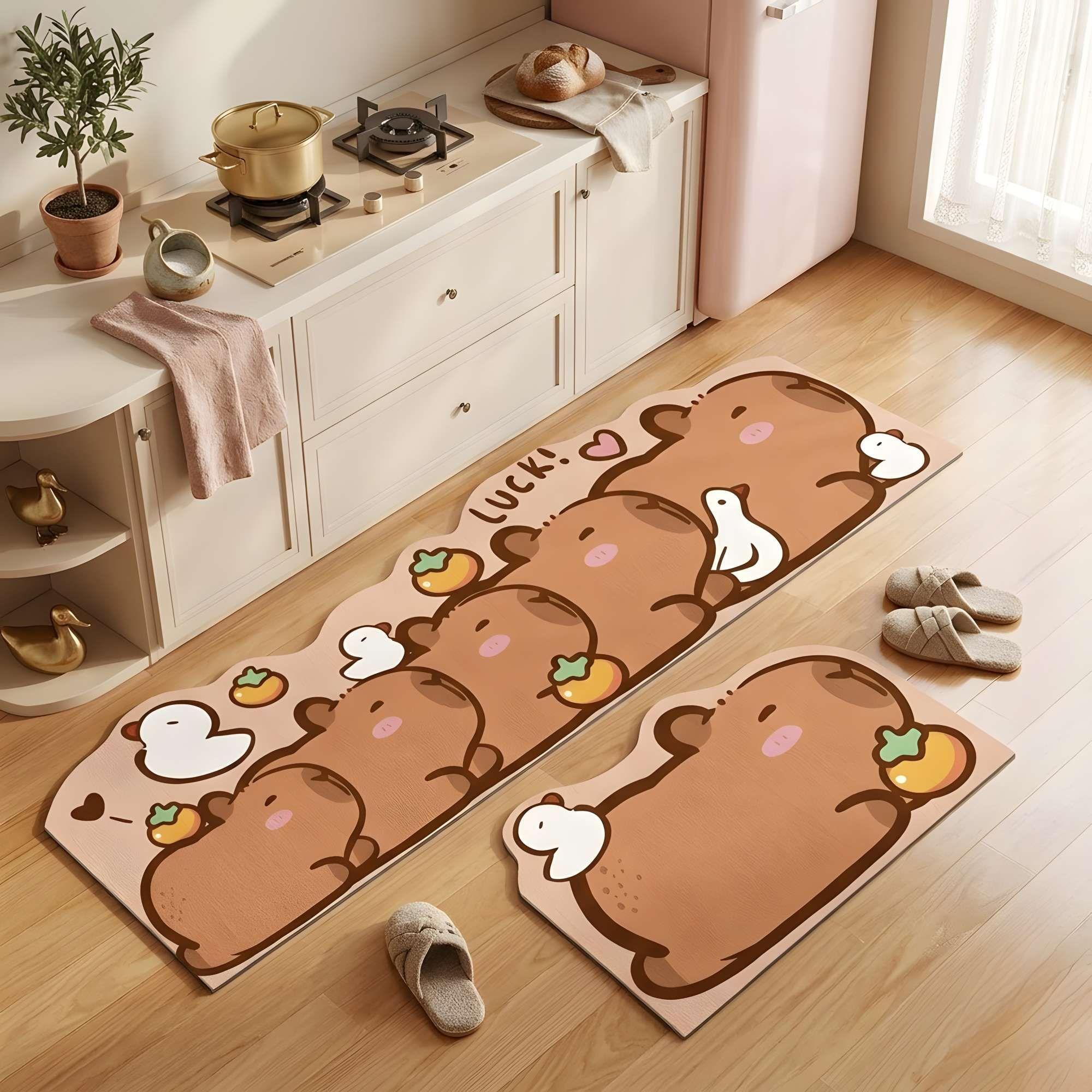 DUO DE  ALFOMBRAS DE GOMA MINIMALISTAS PARA COCINA B10-0