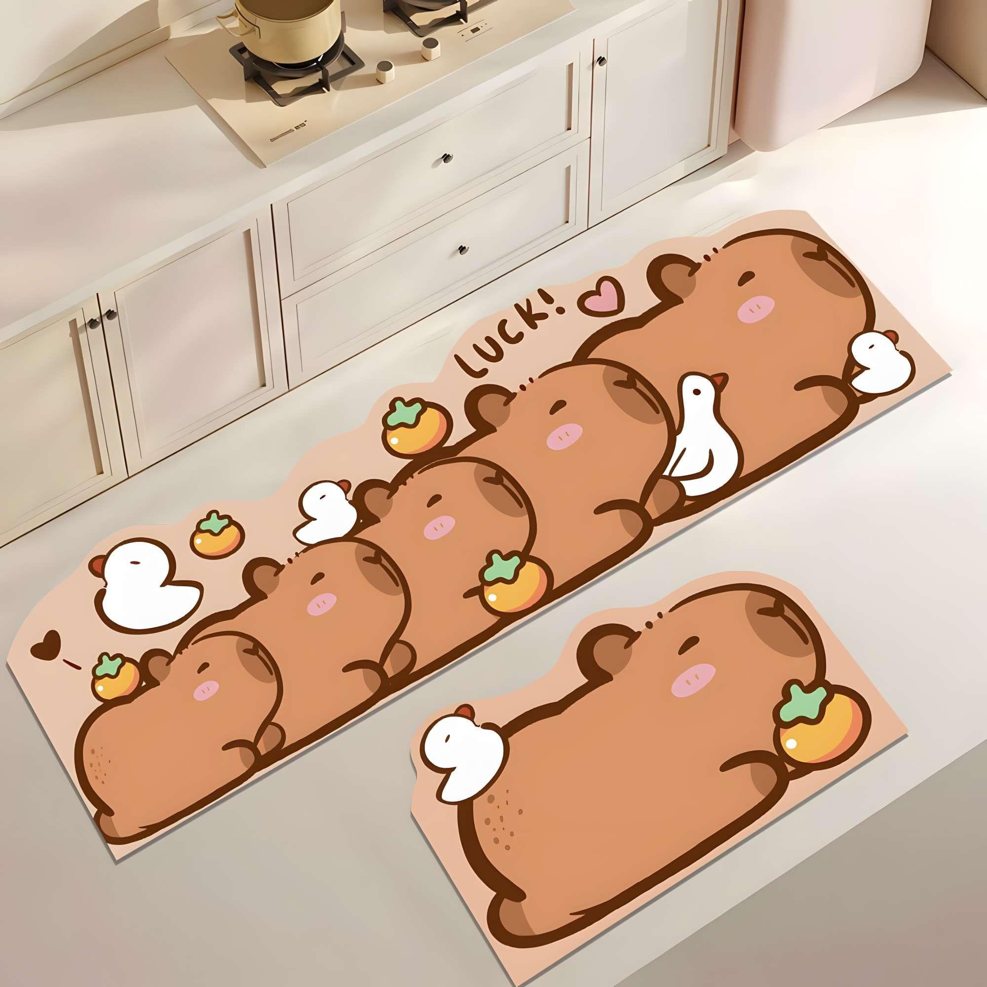 DUO DE  ALFOMBRAS DE GOMA MINIMALISTAS PARA COCINA B10-2
