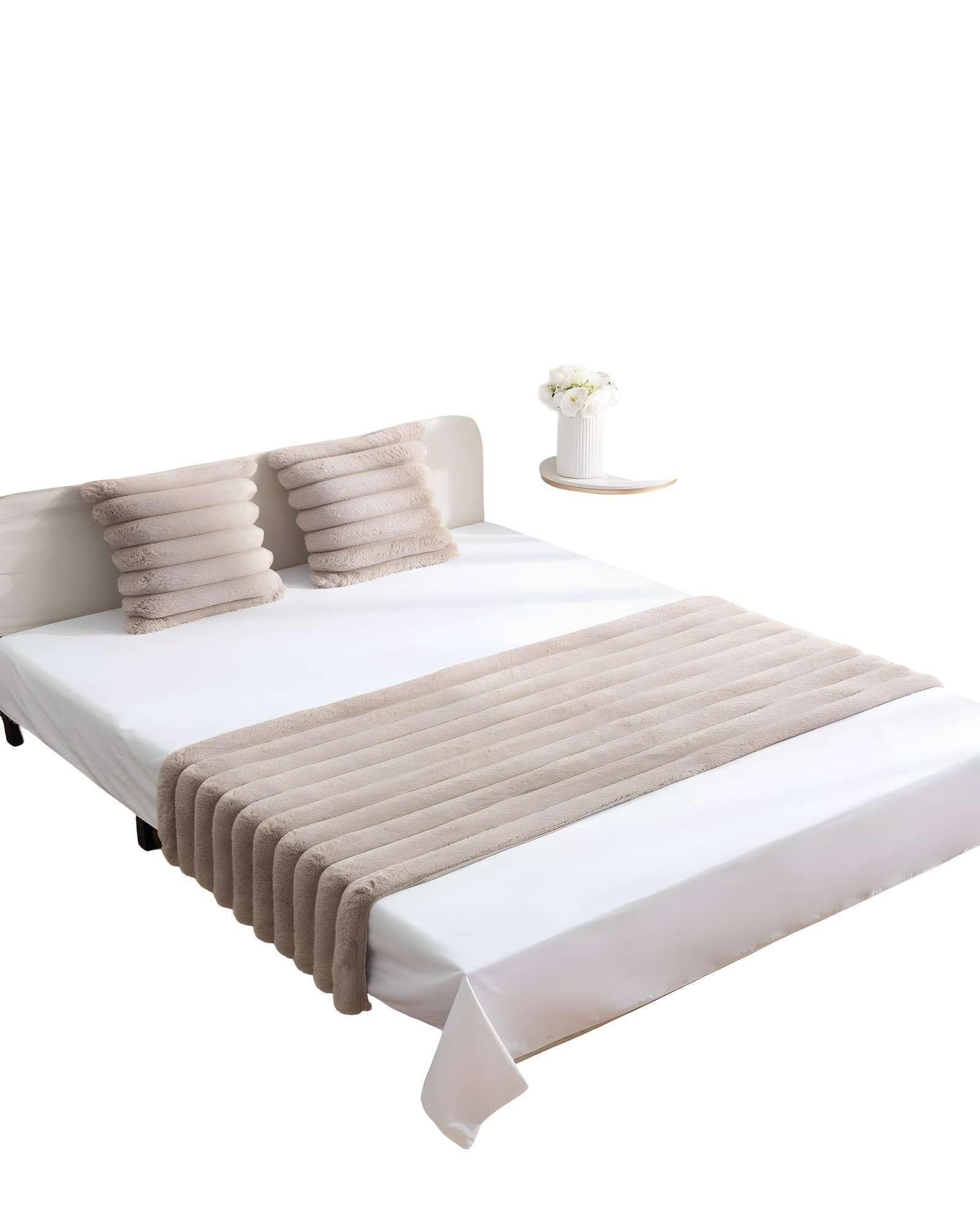 JUEGO DE PIECERA CON DOS FUNDAS DE COJIN MODELO LINEAL 2 PLAZAS CAFÉ-1