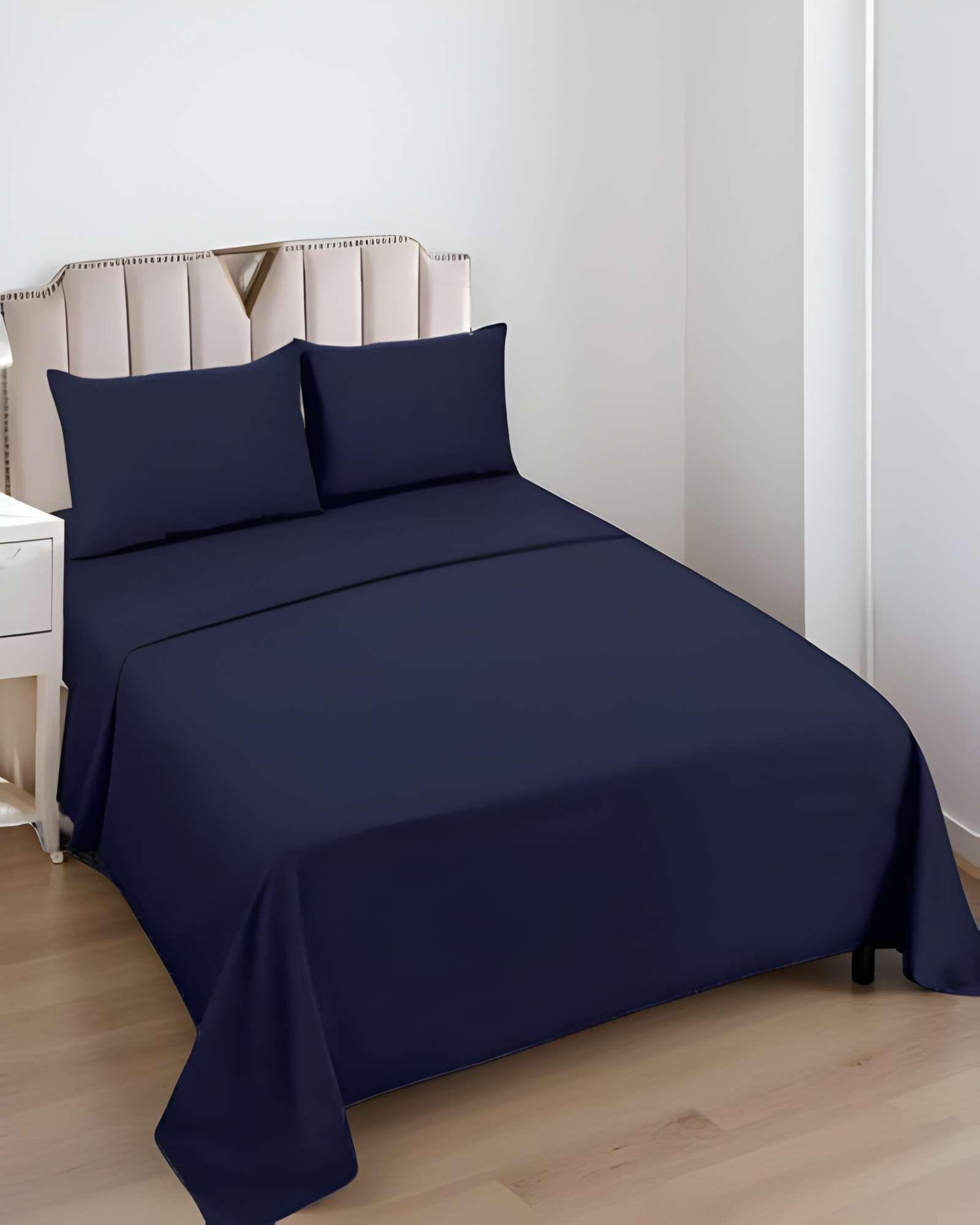 JUEGO DE SABANAS SUPERKING AZUL OSCURO S4-3