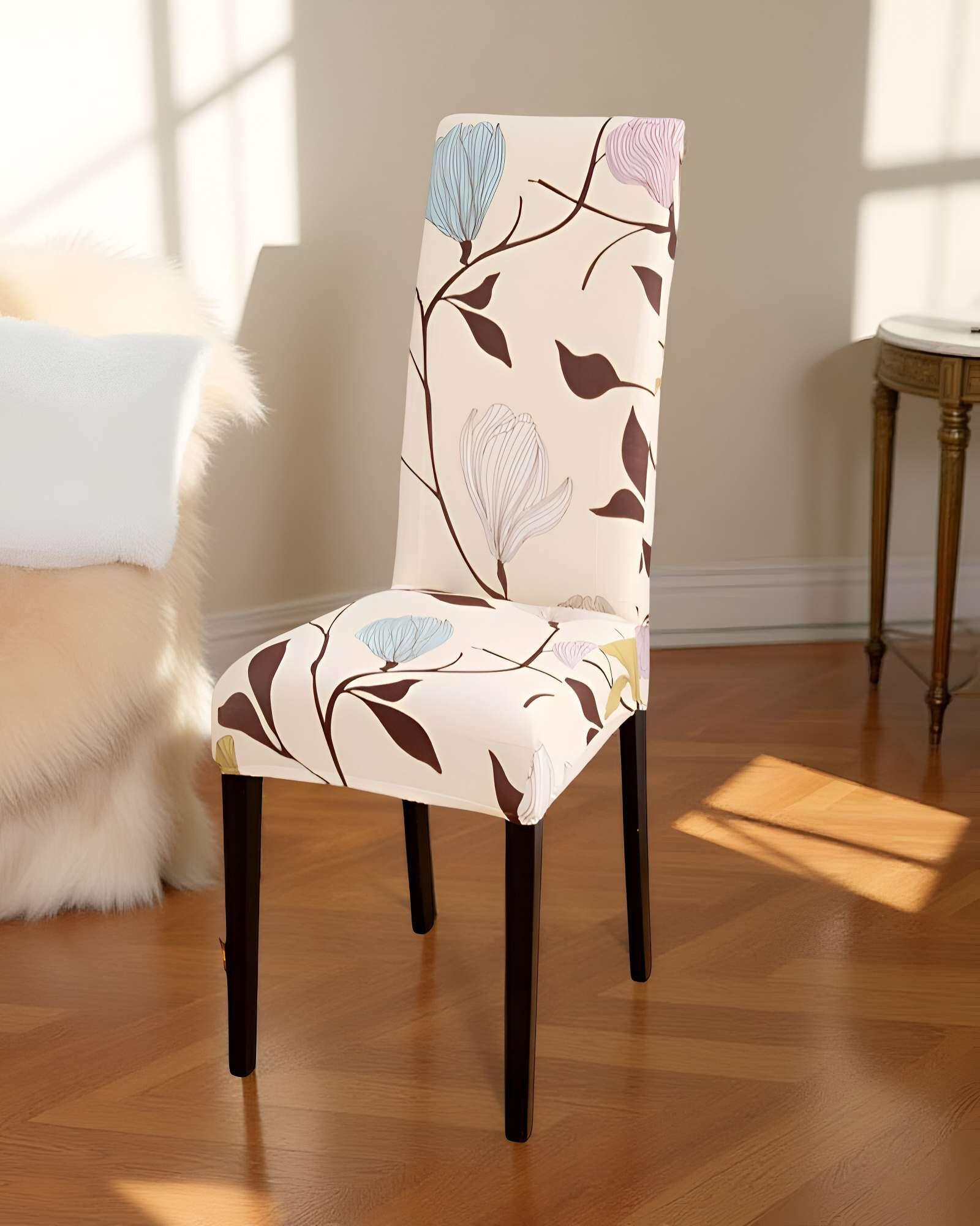 SET DE 6 FUNDAS DE SILLA ELASTICADAS CON DISEÑO ESTAMPADO F9-3