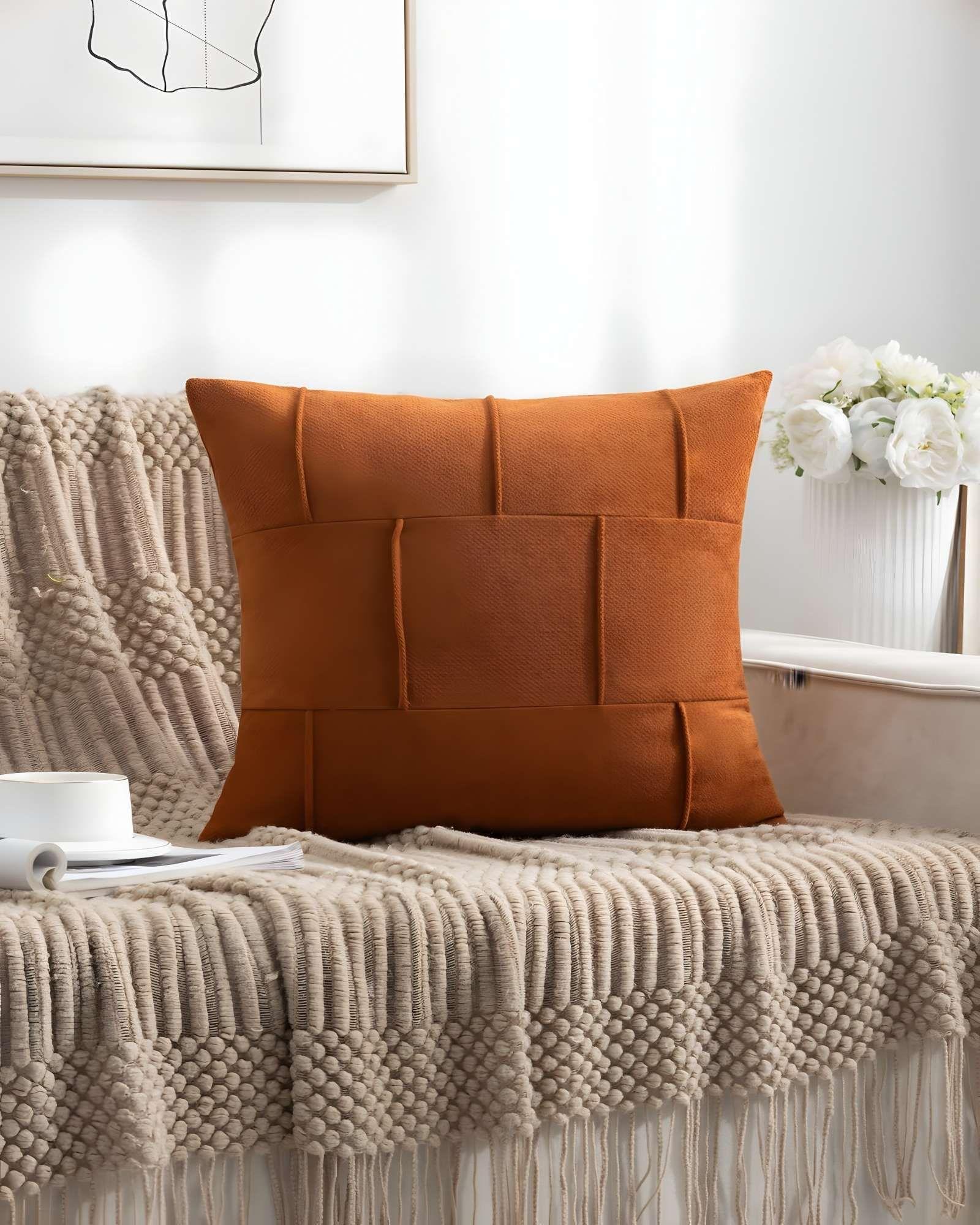 PACK DE 2 FUNDAS DE COJIN PLISADA 45X45 NARANJA-3