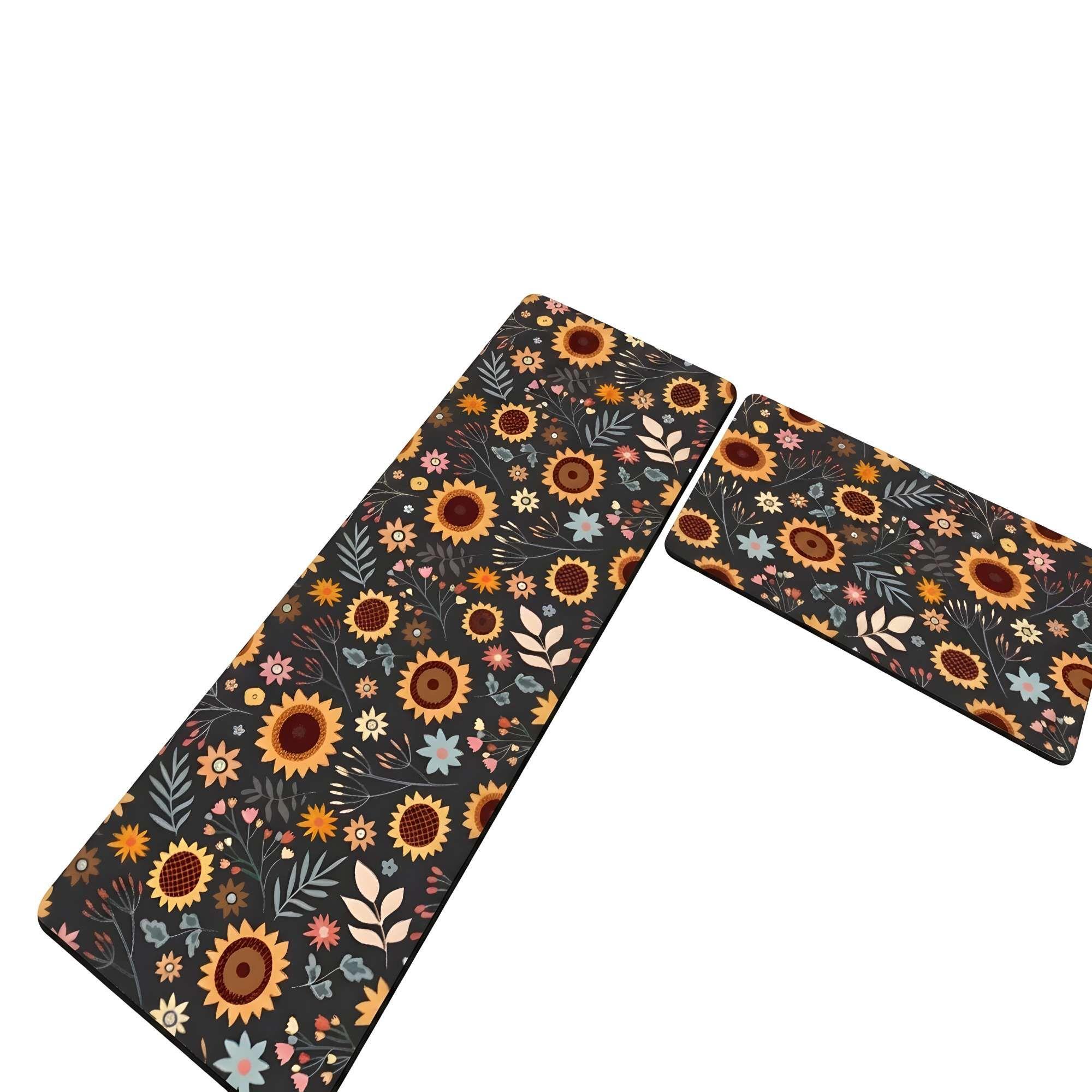 DUO DE  ALFOMBRAS DE GOMA MINIMALISTAS PARA COCINA B19-3