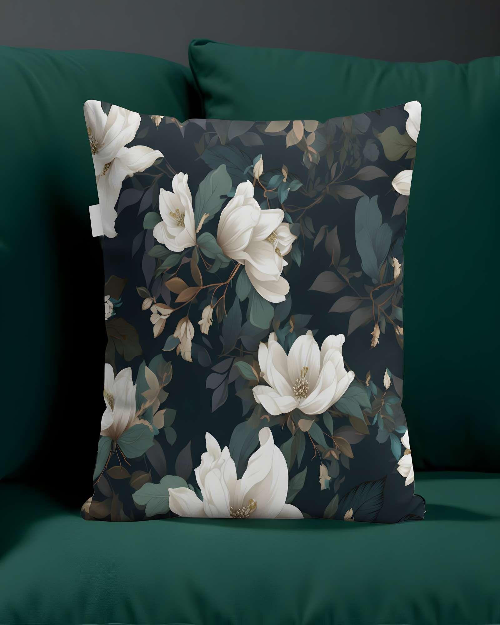 PACK DE 2 FUNDAS DE COJIN FLOREADAS 45X45 NEGRO-2