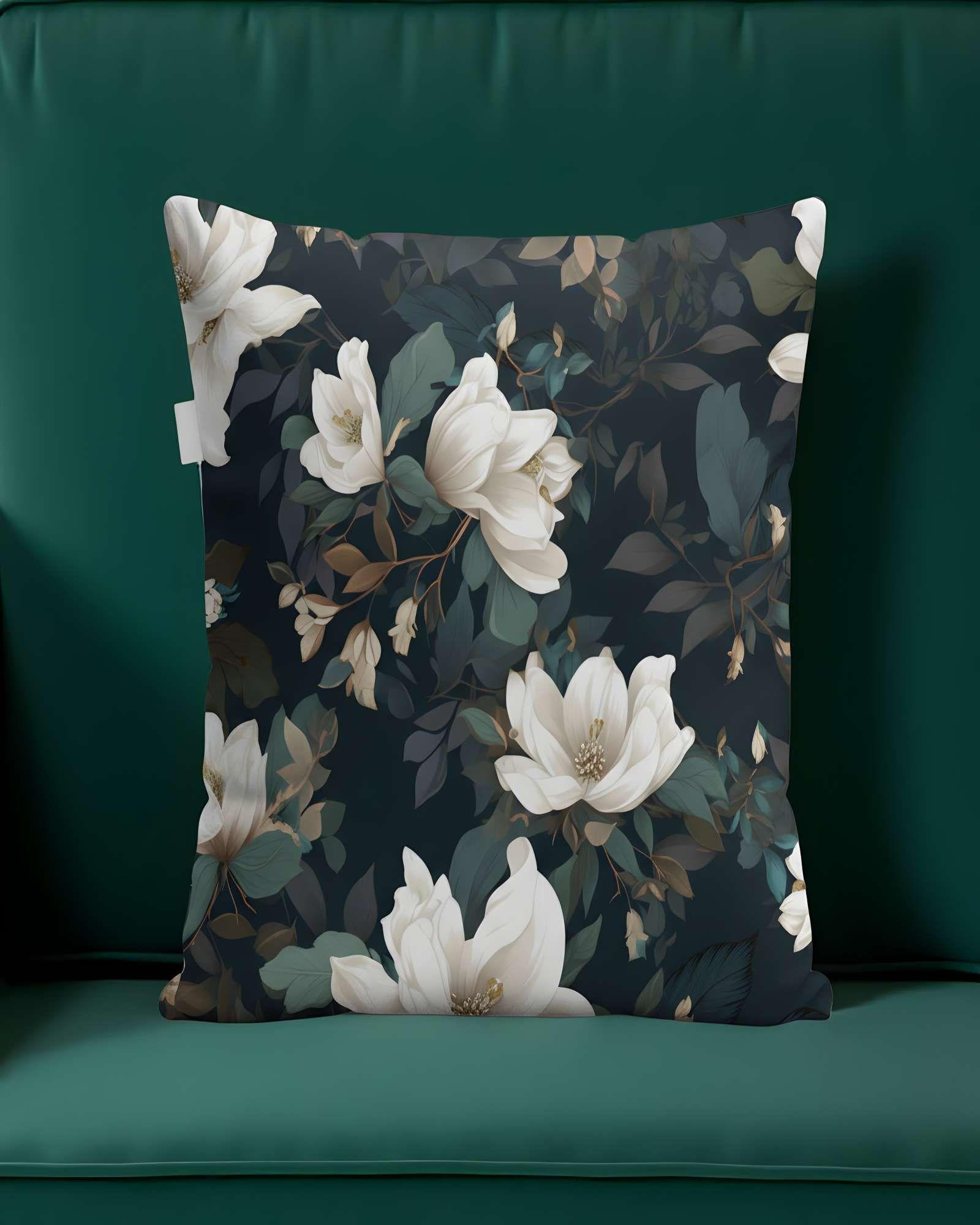 PACK DE 2 FUNDAS DE COJIN FLOREADAS 45X45 NEGRO-3