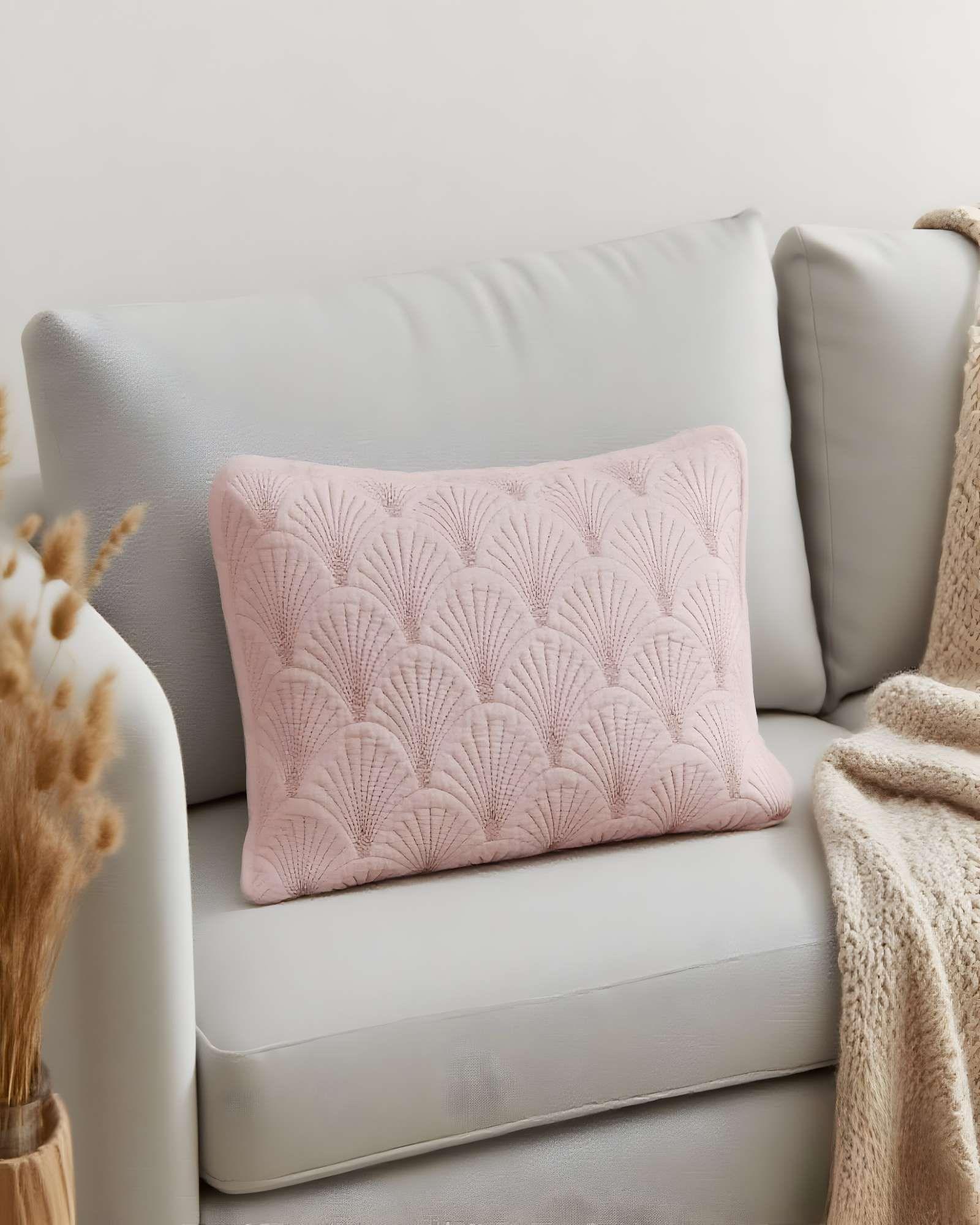 SET DE 2 FUNDAS DE COJIN SERIE ABANICO 30X50 CM ROSA-2