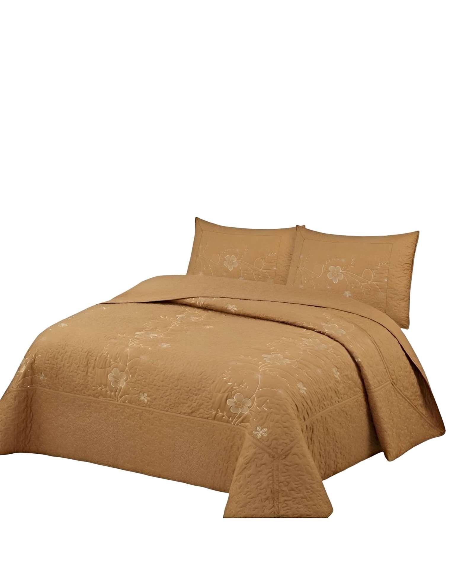 CUBRECAMA QUILT DE VERANO 2 PLAZAS BORDADO A7-0