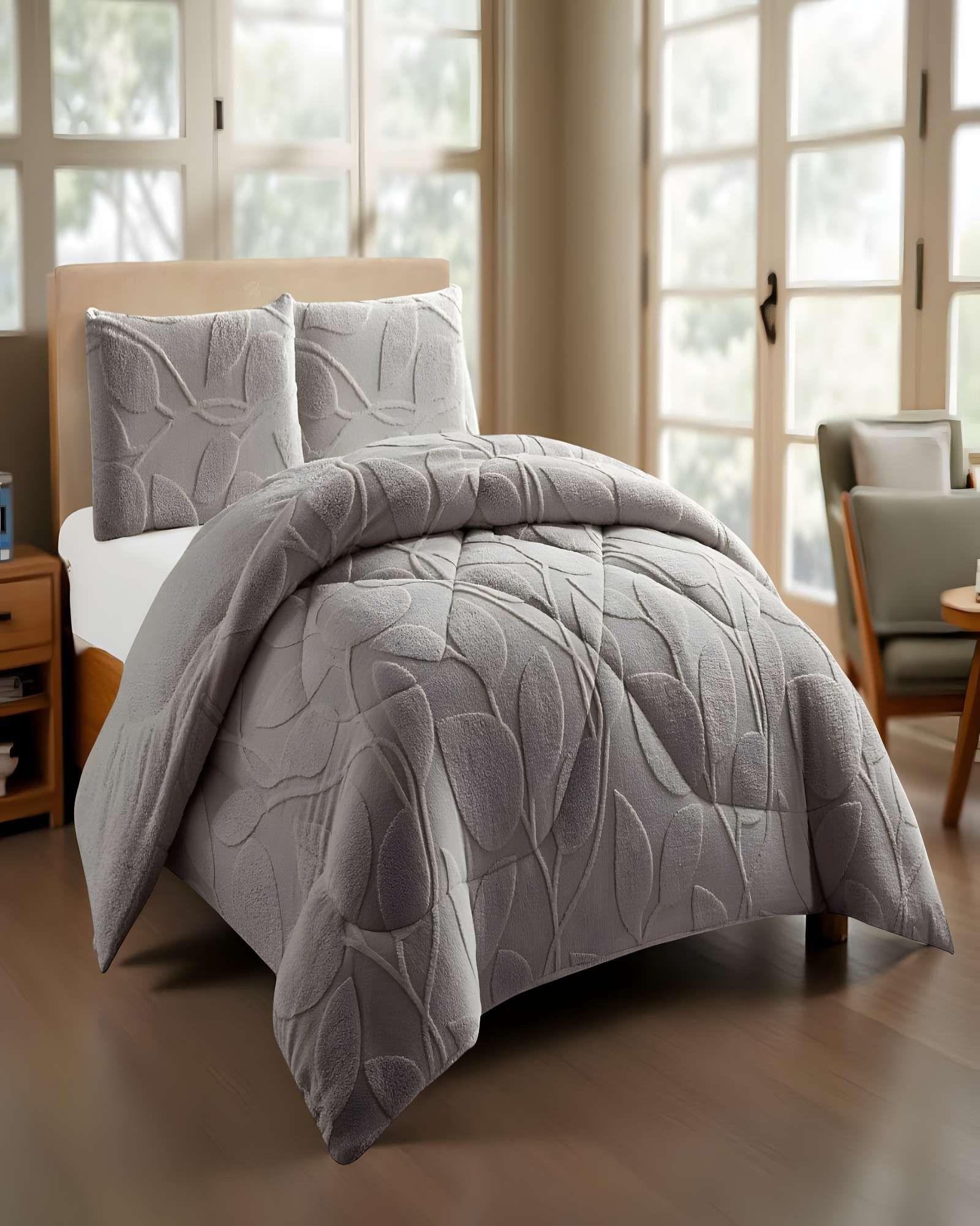 COBERTOR SHERPA TEXTURIZADO RY 2 PLAZAS GRIS-3