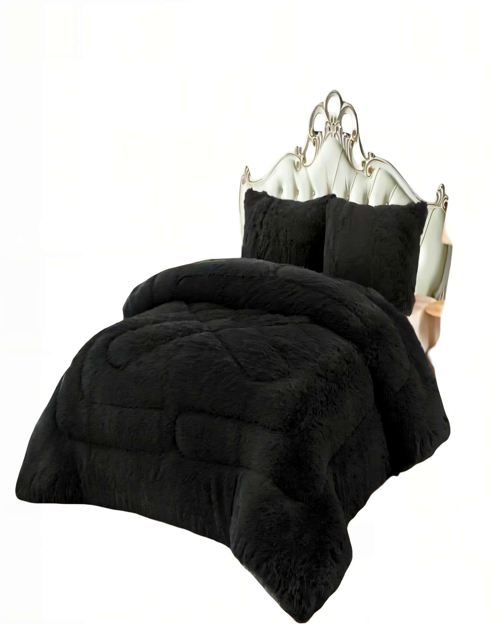 COBERTOR PELUDOS PREMIUM PLAZA Y MEDIA 180CM X 200CM COLOR NEGRO-0