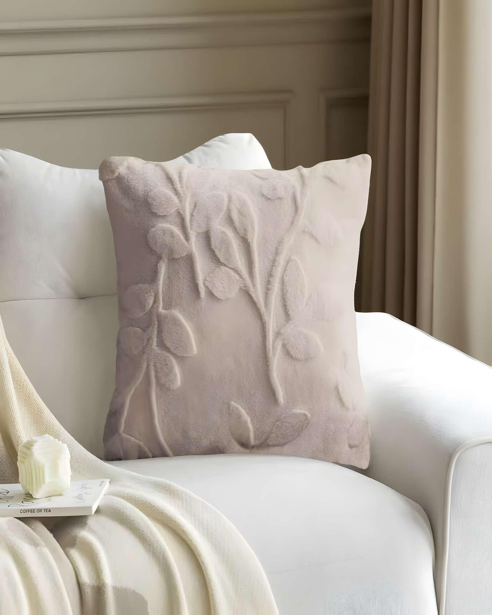 SET DE 4 FUNDAS DE COJIN CON RELIEVE 45X45CM BEIGE-3