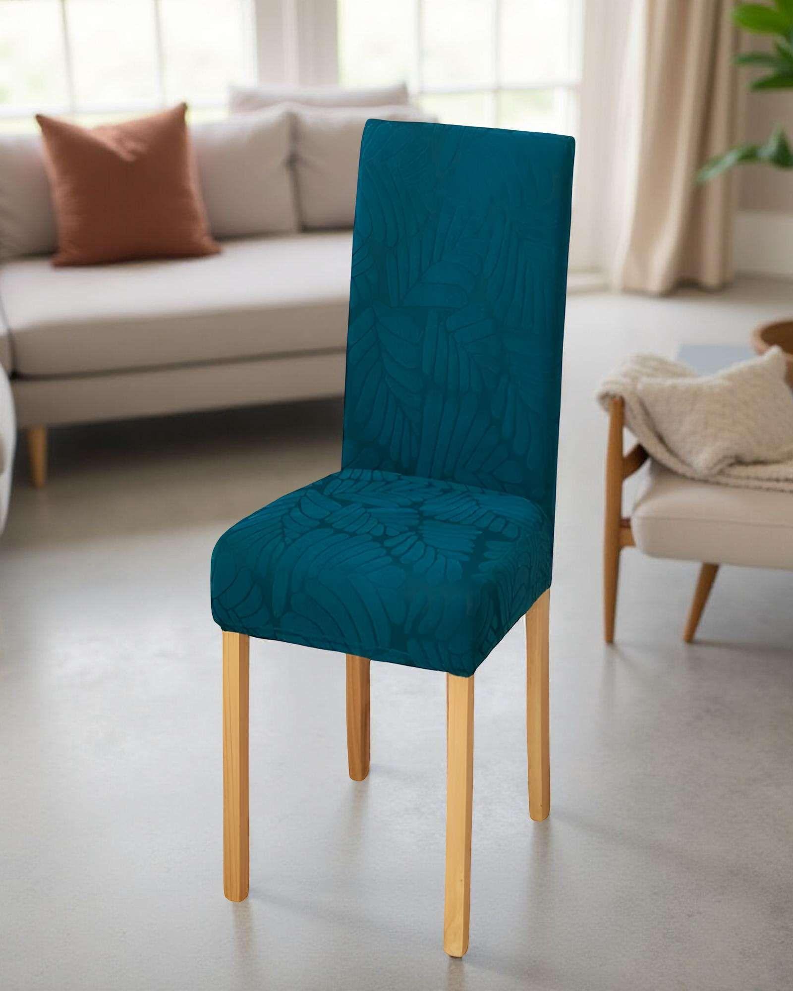 SET DE 6 FUNDAS DE SILLA CON DISEÑO TEXTURIZADO COLORTURQUESA-2