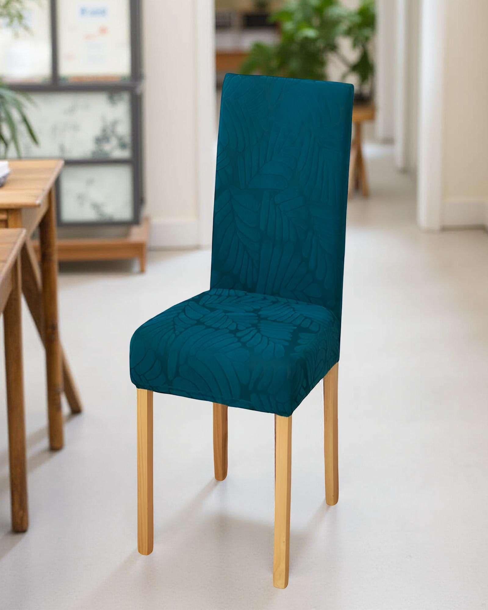 SET DE 6 FUNDAS DE SILLA CON DISEÑO TEXTURIZADO COLORTURQUESA-3