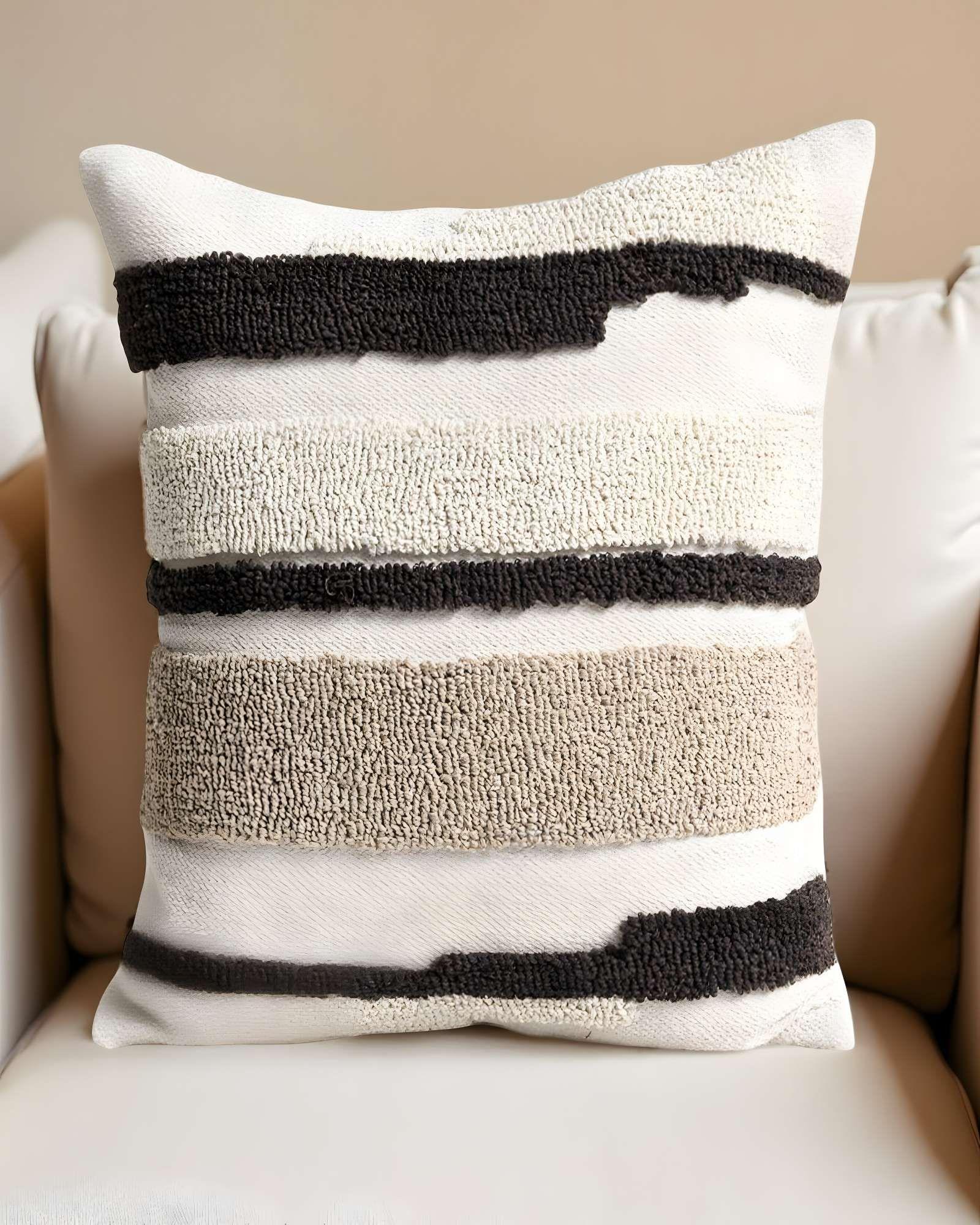 SET DE 2 FUNDAS DE COJIN TUFTING 45X45 CM BLANCO 10-2