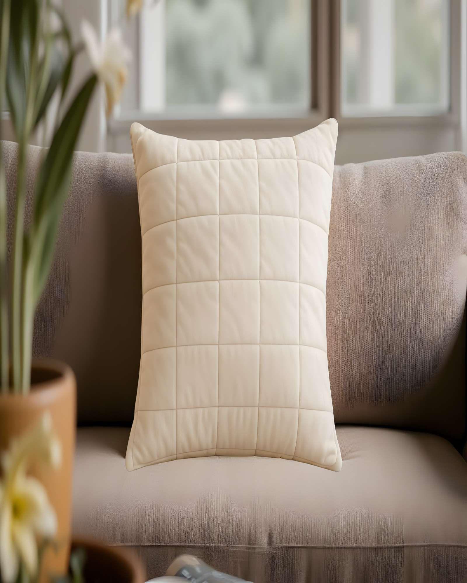 PACK DE 4 FUNDAS DE COJIN TERCIOPELO GRID 45X45 BEIGE-2