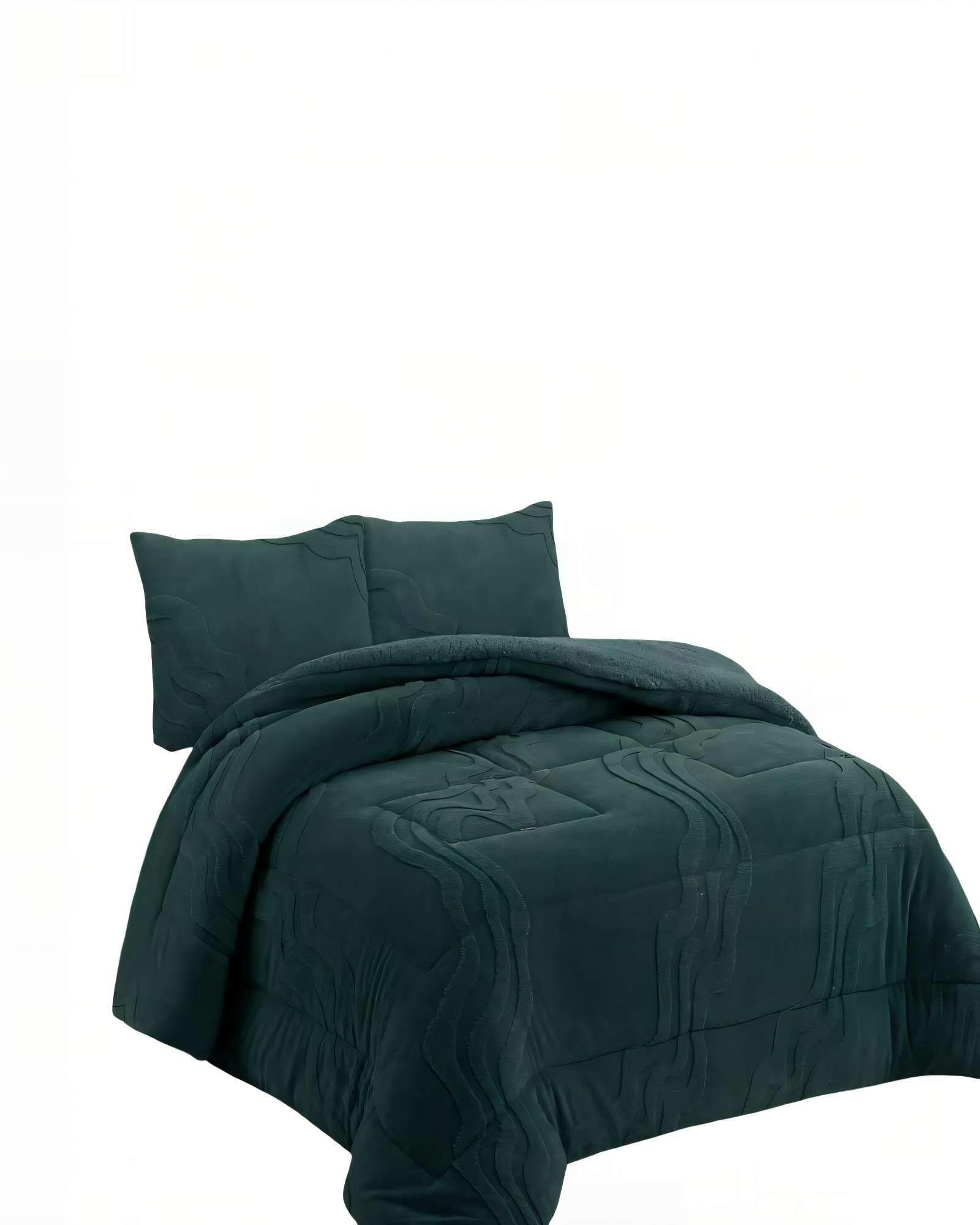 CUBRECAMA DE RELIEVE  2 PLAZAS COLOR VERDE 8-1