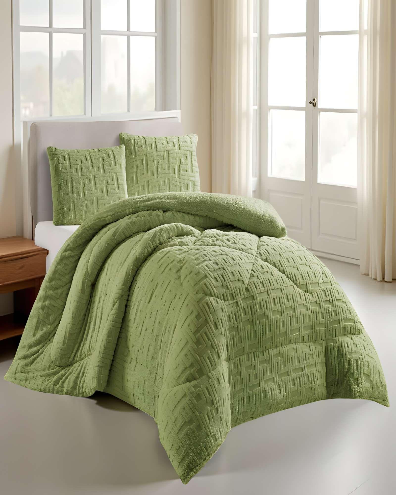 COBERTOR SHERPA TEXTURIZADO RH 2 PLAZAS VERDE-3