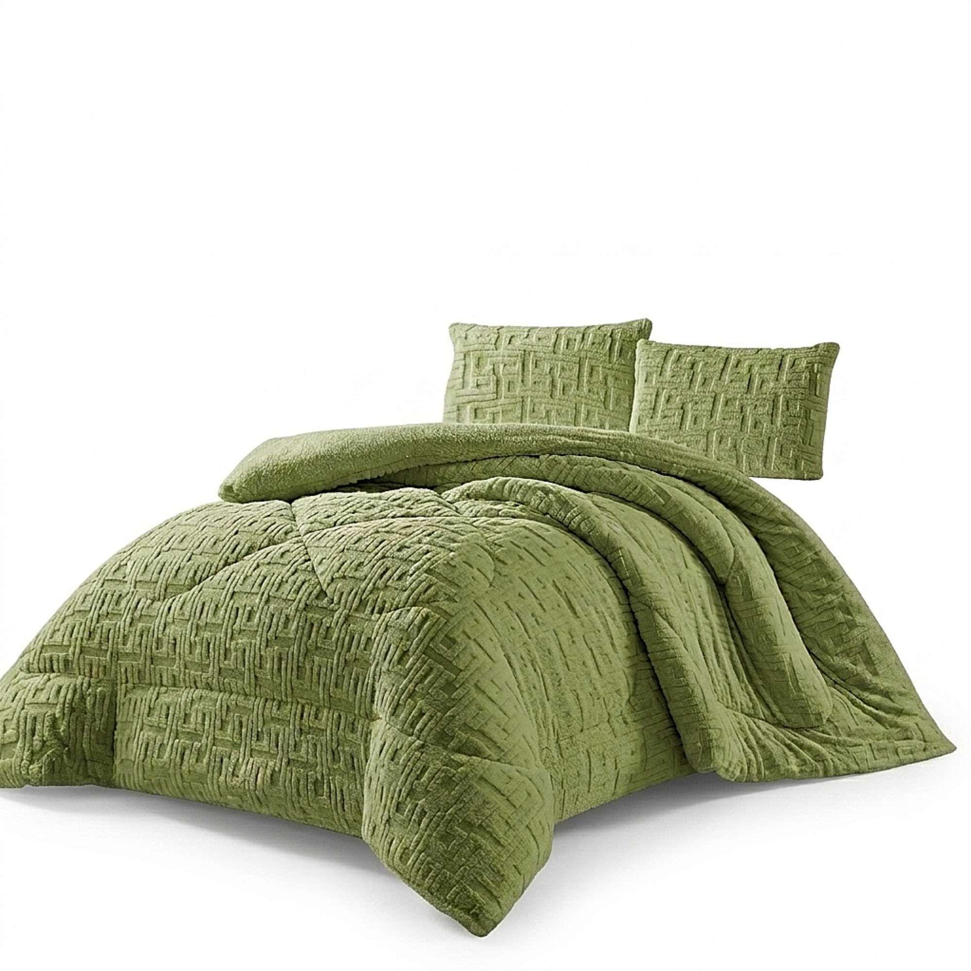 COBERTOR SHERPA TEXTURIZADO RH 2 PLAZAS VERDE-3