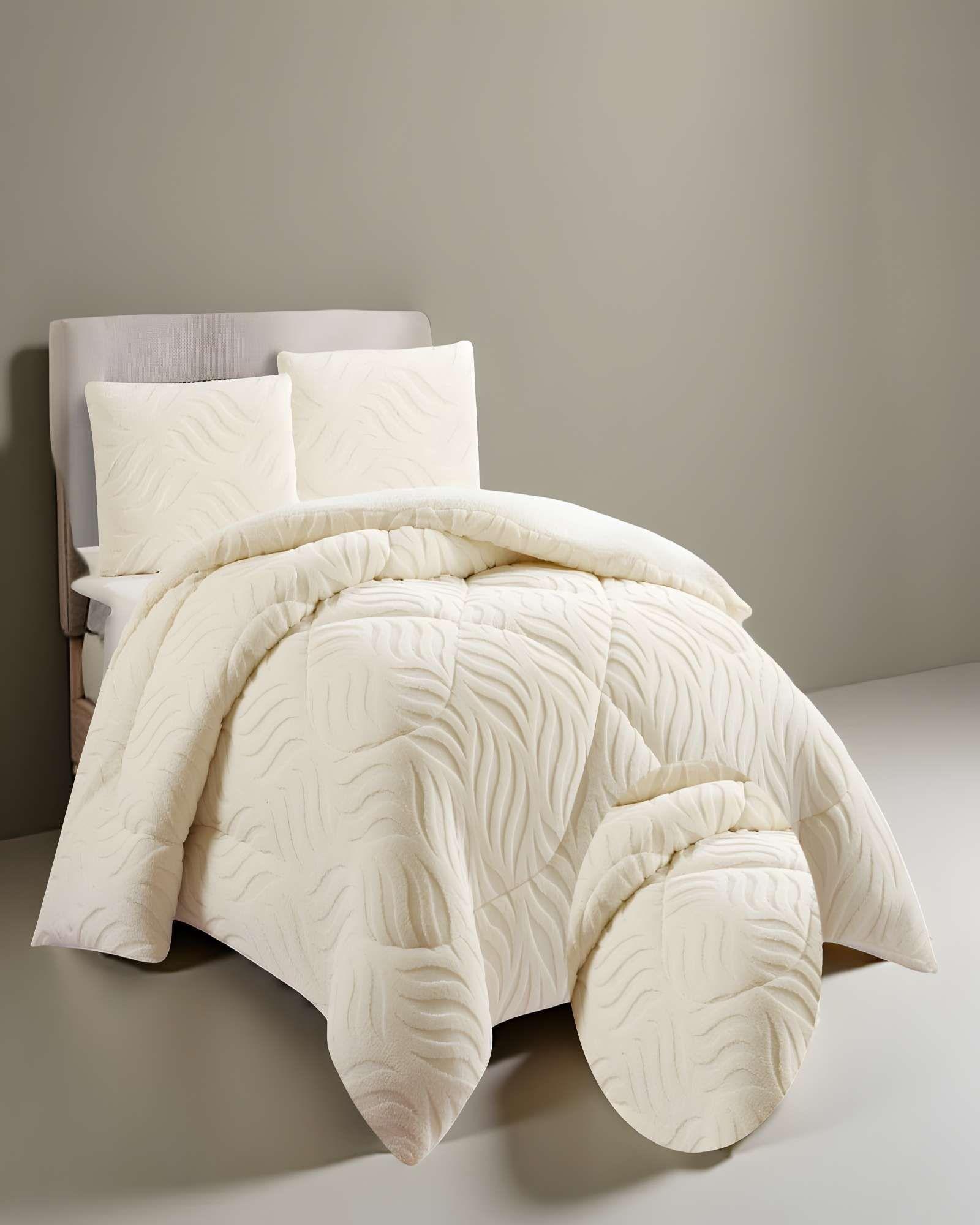 COBERTOR SHERPA TEXTURIZADO RB 2 PLAZAS BLANCO INVIERNO-2