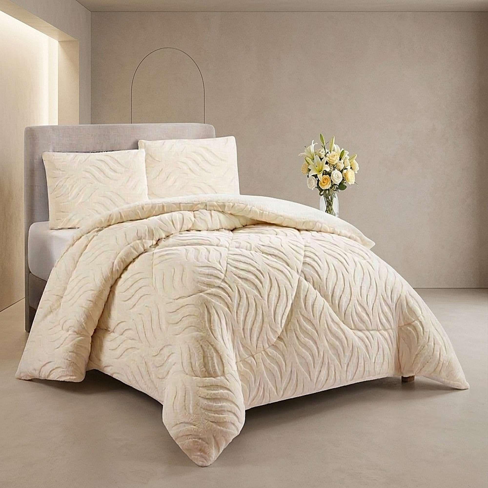 COBERTOR SHERPA TEXTURIZADO RB 2 PLAZAS BLANCO INVIERNO-3