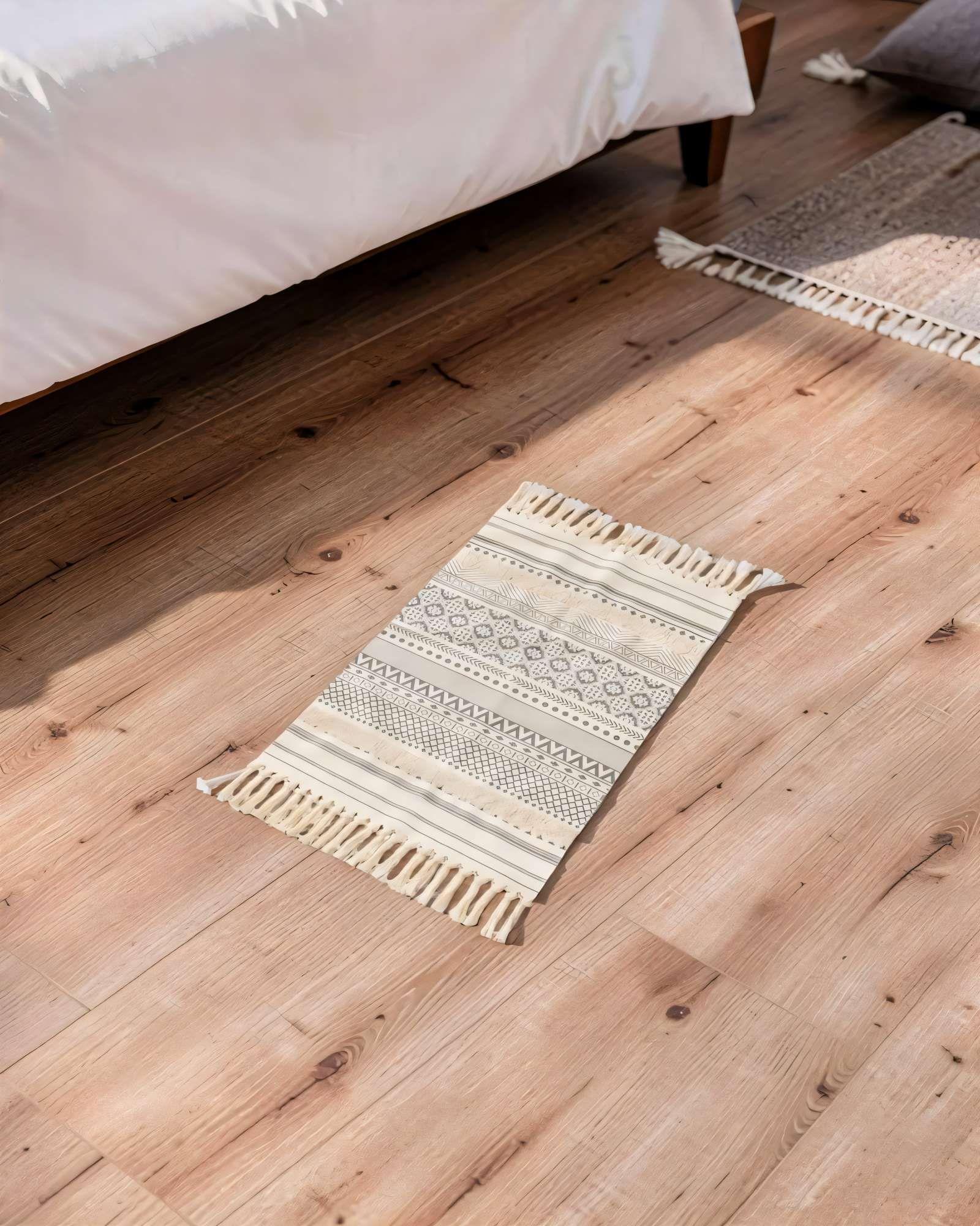 ALFOMBRA BAJADAS DE CAMA 60CMX90CM  BOHO DECORATIVAS 1-3