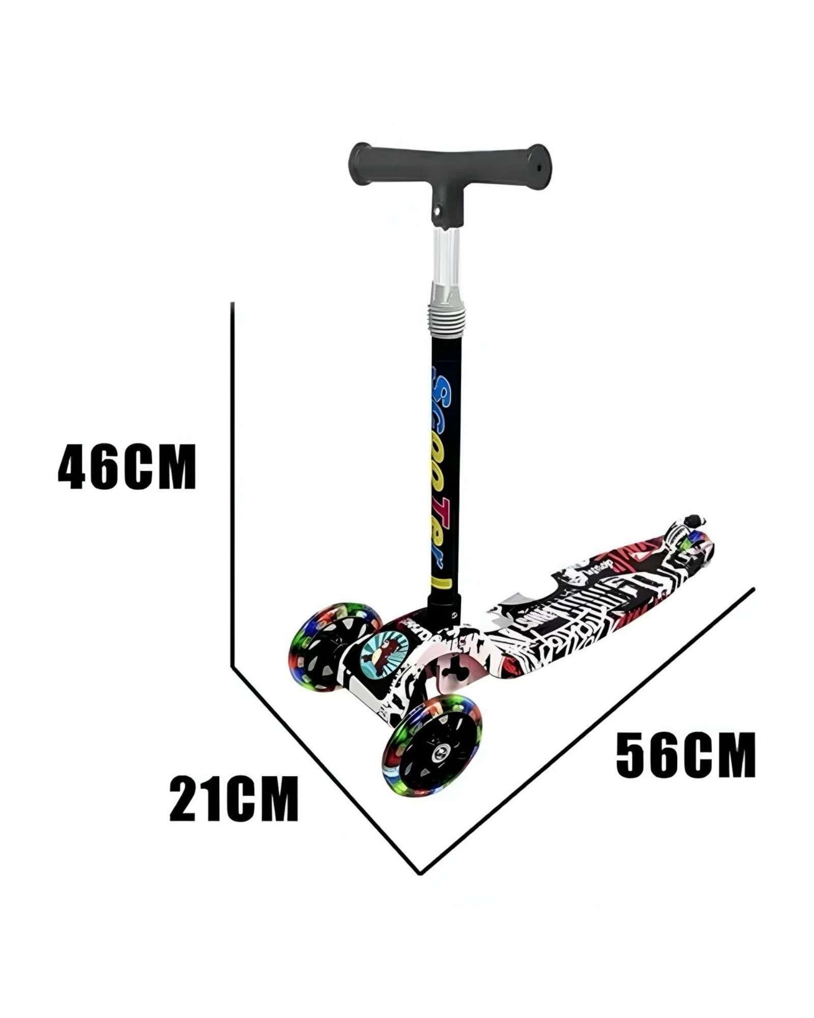 SCOOTER INFANTIL de 3 Ruedas Colorido y Ajustable con Luces LED 03-3