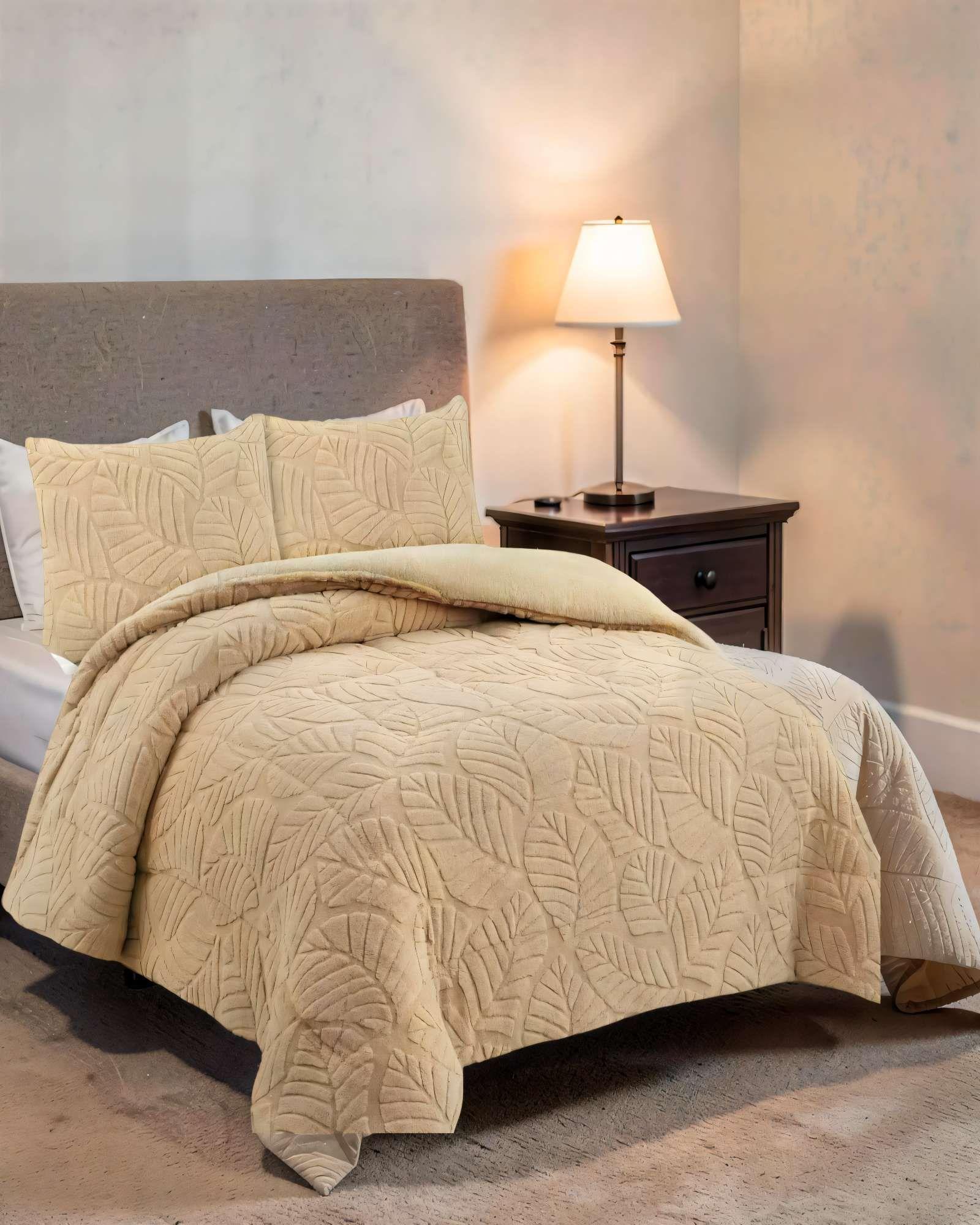 CUBRECAMA DE RELIEVE  KING COLOR BEIGE -2