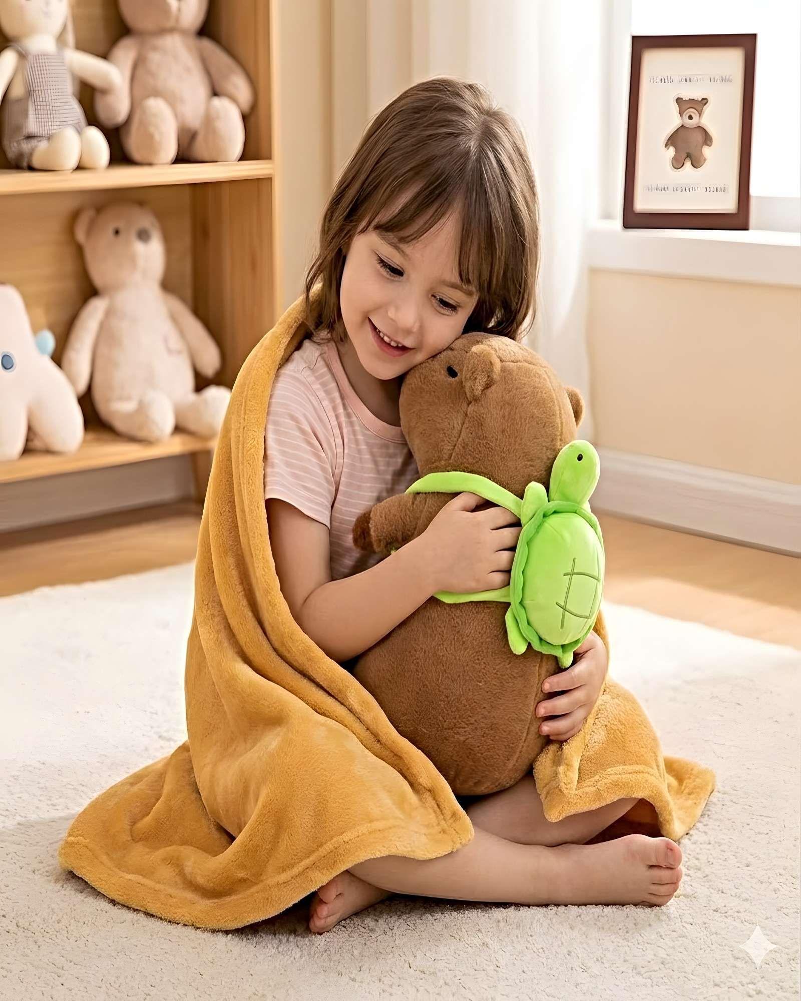 Manta Peluche Térmica 2-en-1  de 1 Plaza café-2