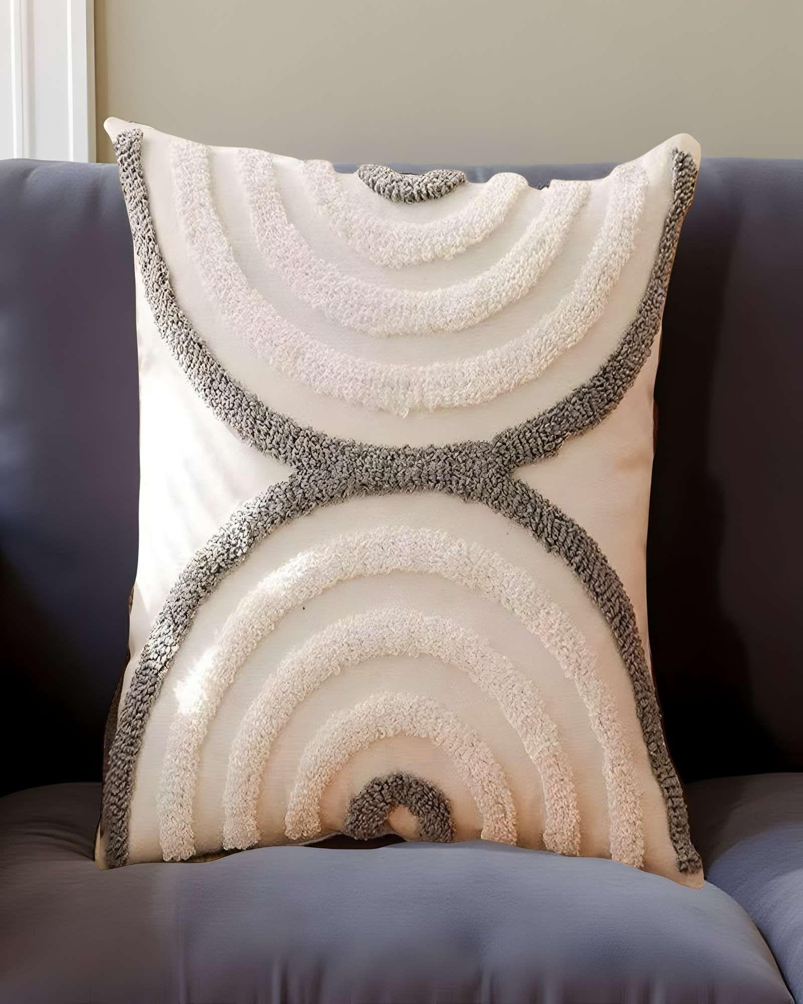 SET DE 4 FUNDAS DE COJIN TUFTING 45X45 CM BEIGE 07-2