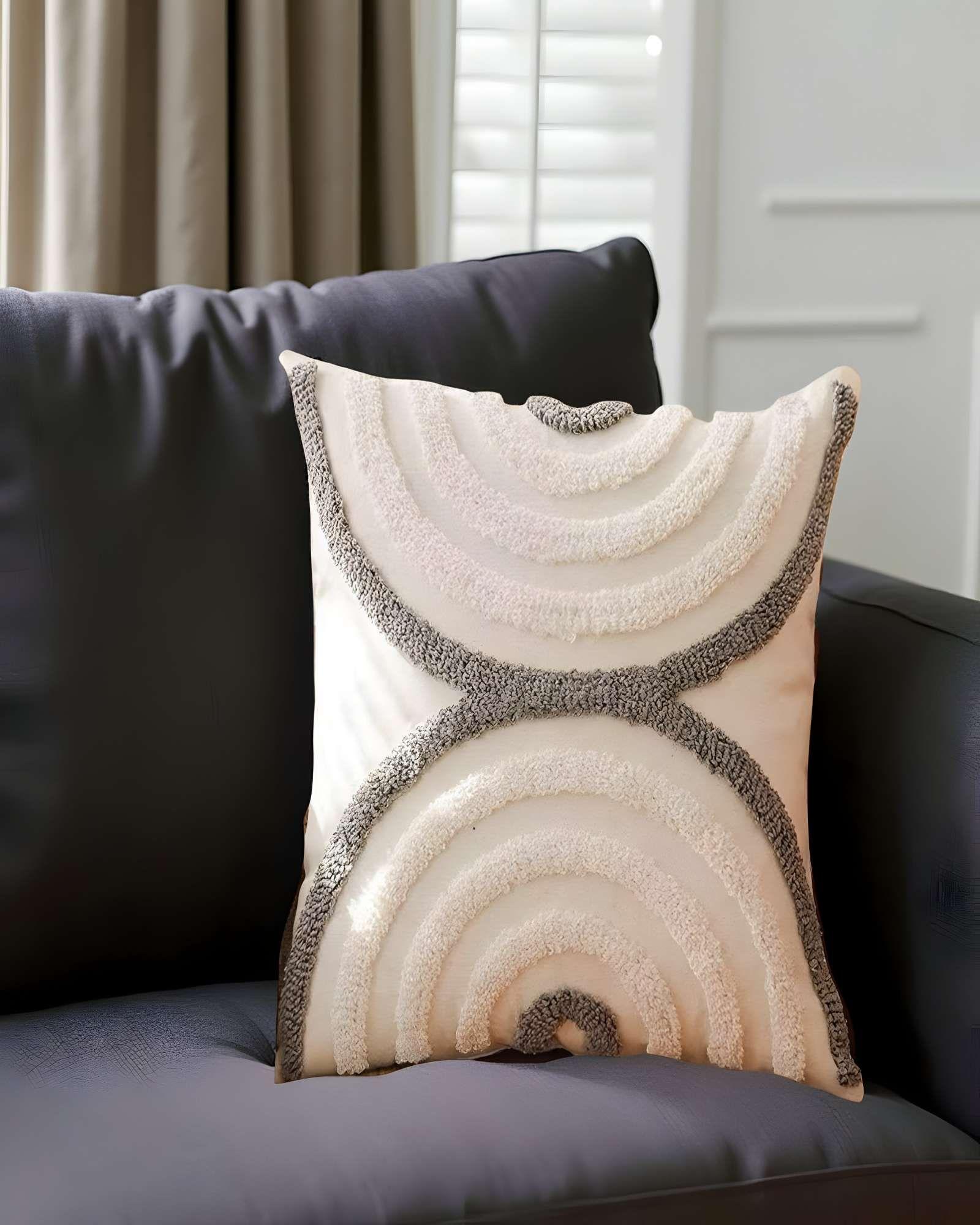 SET DE 4 FUNDAS DE COJIN TUFTING 45X45 CM BEIGE 07-3