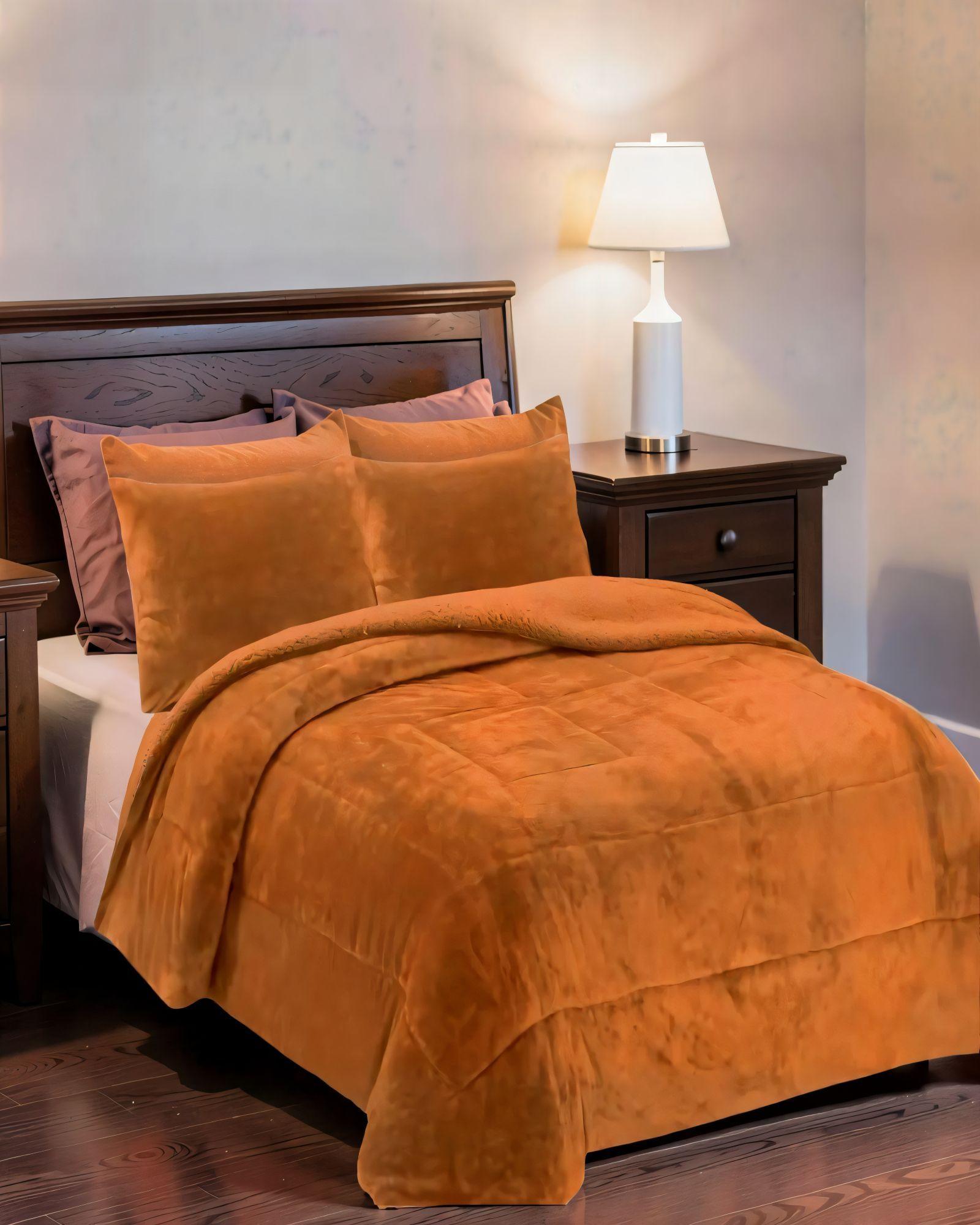 COBERTOR SHERPA 2 PLAZAS 230X250CM MOSTAZA B21-3