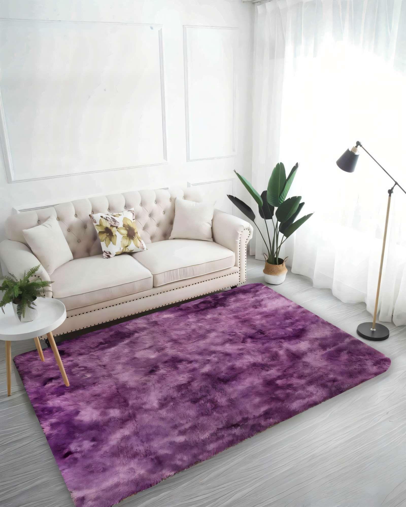 ALFOMBRA PELUDA 200X240   COLOR MORADO-2