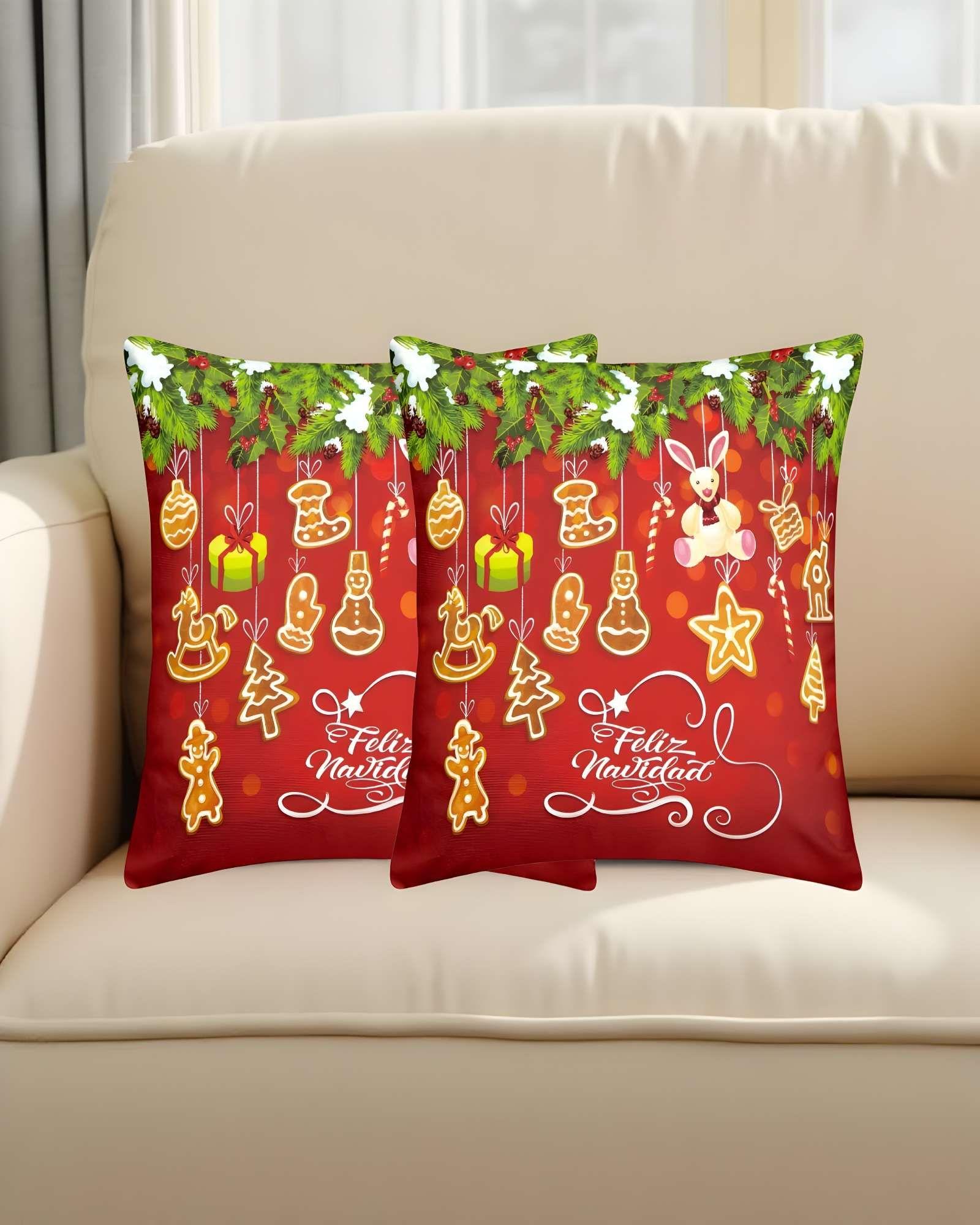 PACK DE 2 FUNDAS DE COJINES DE NAVIDAD 45X45 CM A02-3