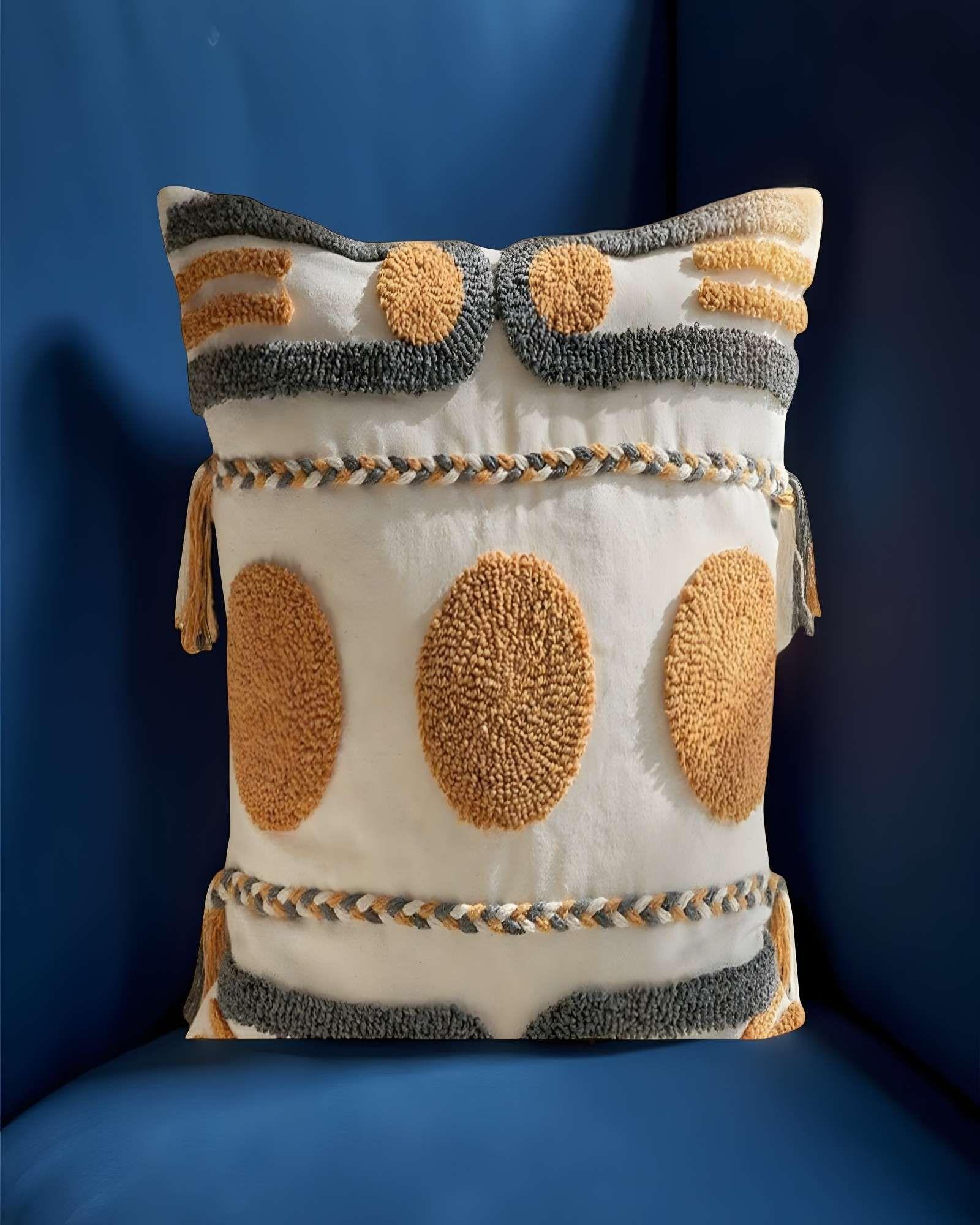 SET DE 4 FUNDAS DE COJIN TUFTING 45X45 CM BEIGE 05-2