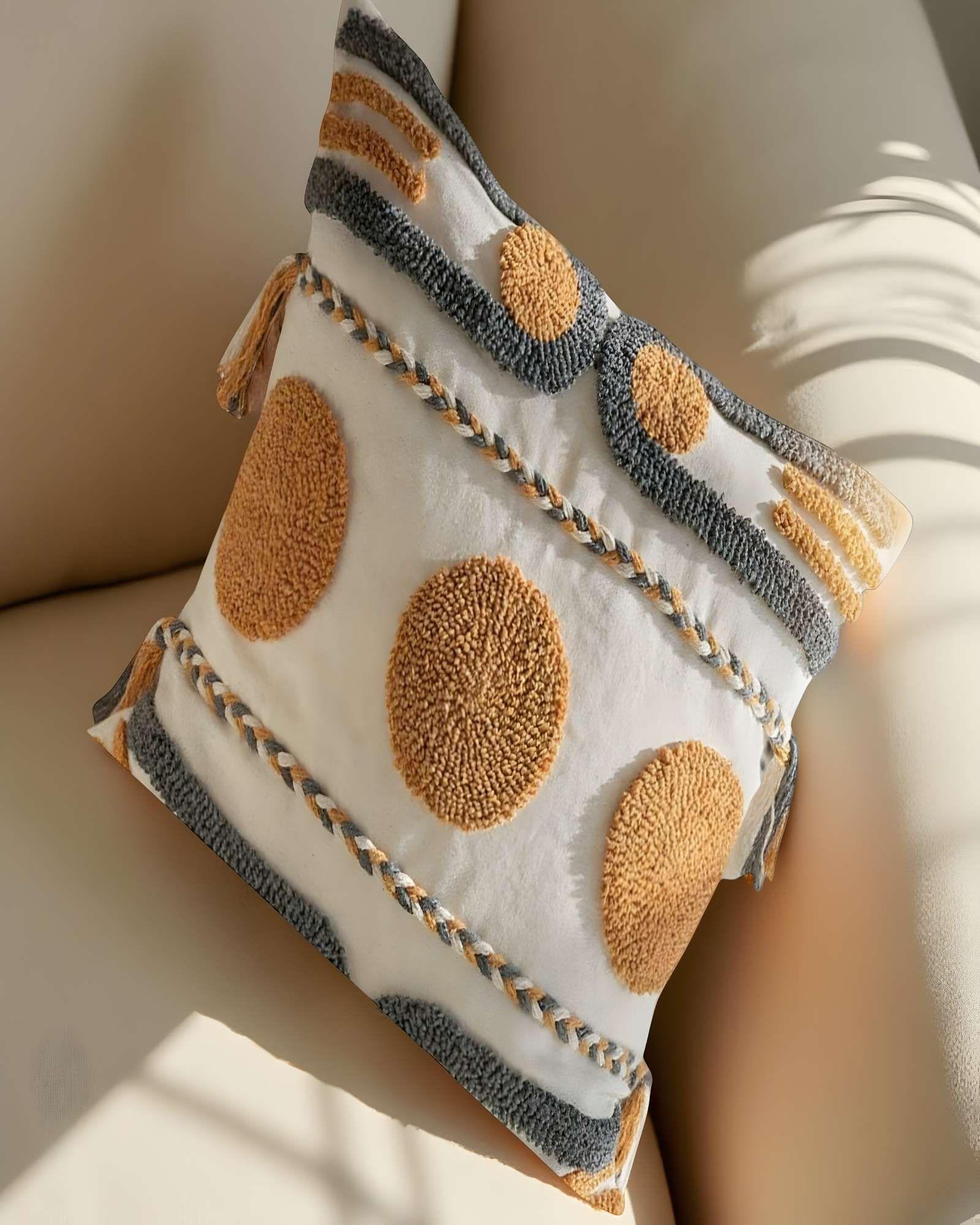 SET DE 4 FUNDAS DE COJIN TUFTING 45X45 CM BEIGE 05-3