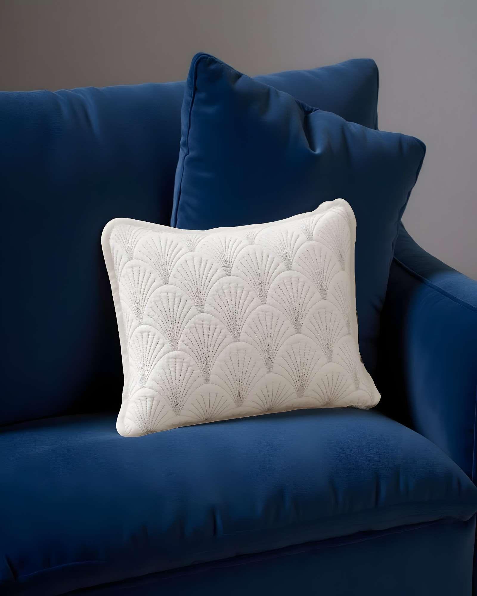 SET DE 2 FUNDAS DE COJIN SERIE ABANICO 30X50 CM BLANCO-3