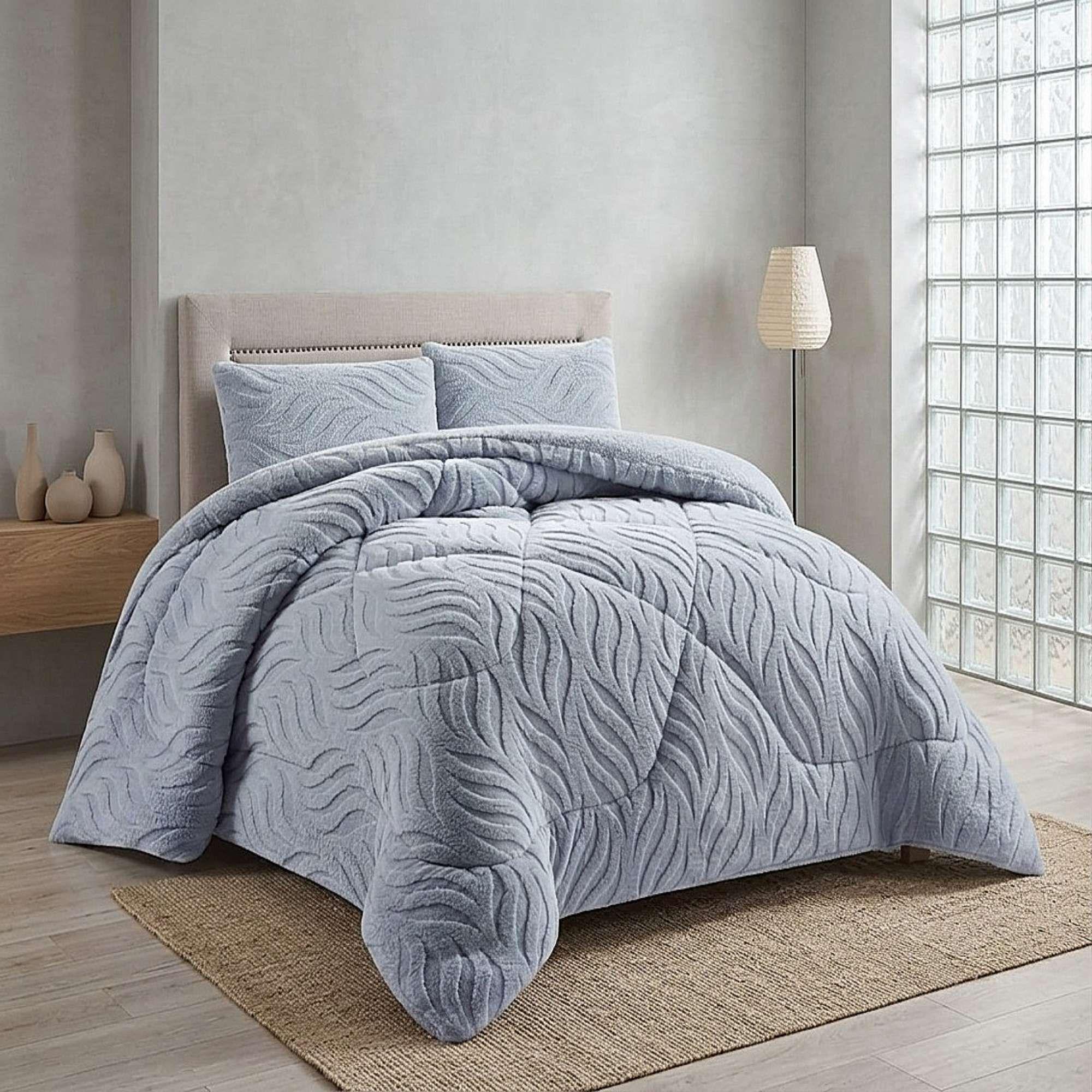 COBERTOR SHERPA TEXTURIZADO RB KING CELESTE-0